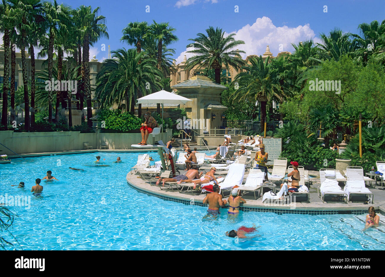 Pool im Mandalay Bay, Mandalay Bay Hotel und Casino, Las Vegas, Nevada, USA Stockfoto