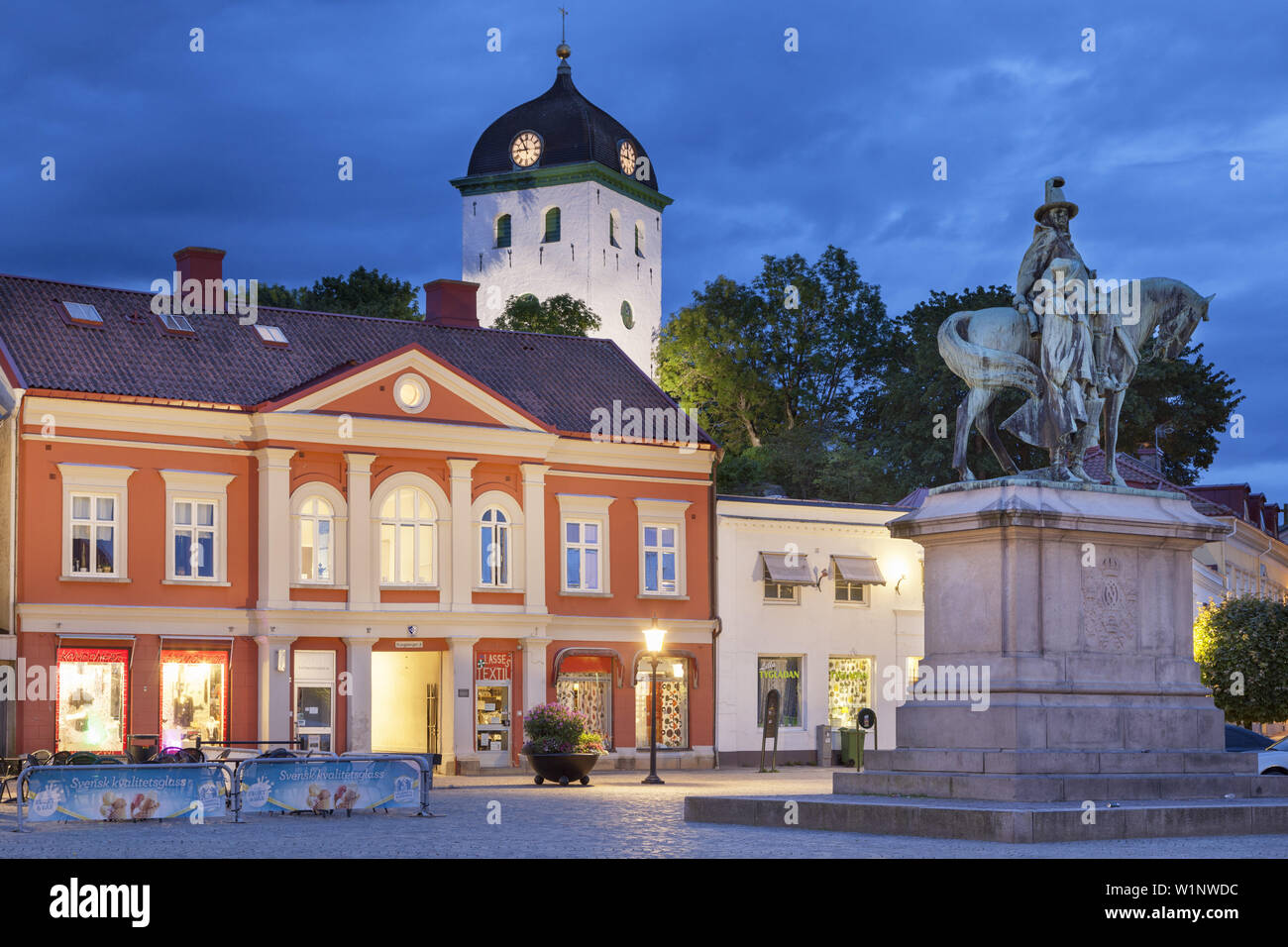 Platz in der Altstadt von Uddevalla, Bohuslän, February, Götaland, Süd Schweden, Schweden, Skandinavien, Nordeuropa, Europa Stockfoto