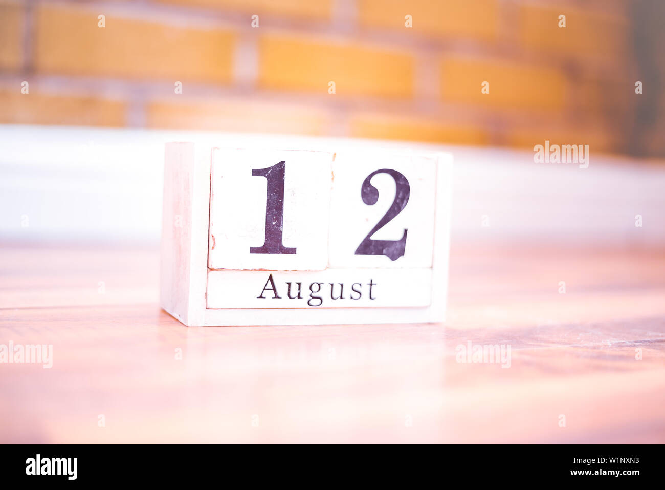 12.August - 12. August - Geburtstag - Internationaler Tag - Nationaler Tag Stockfoto
