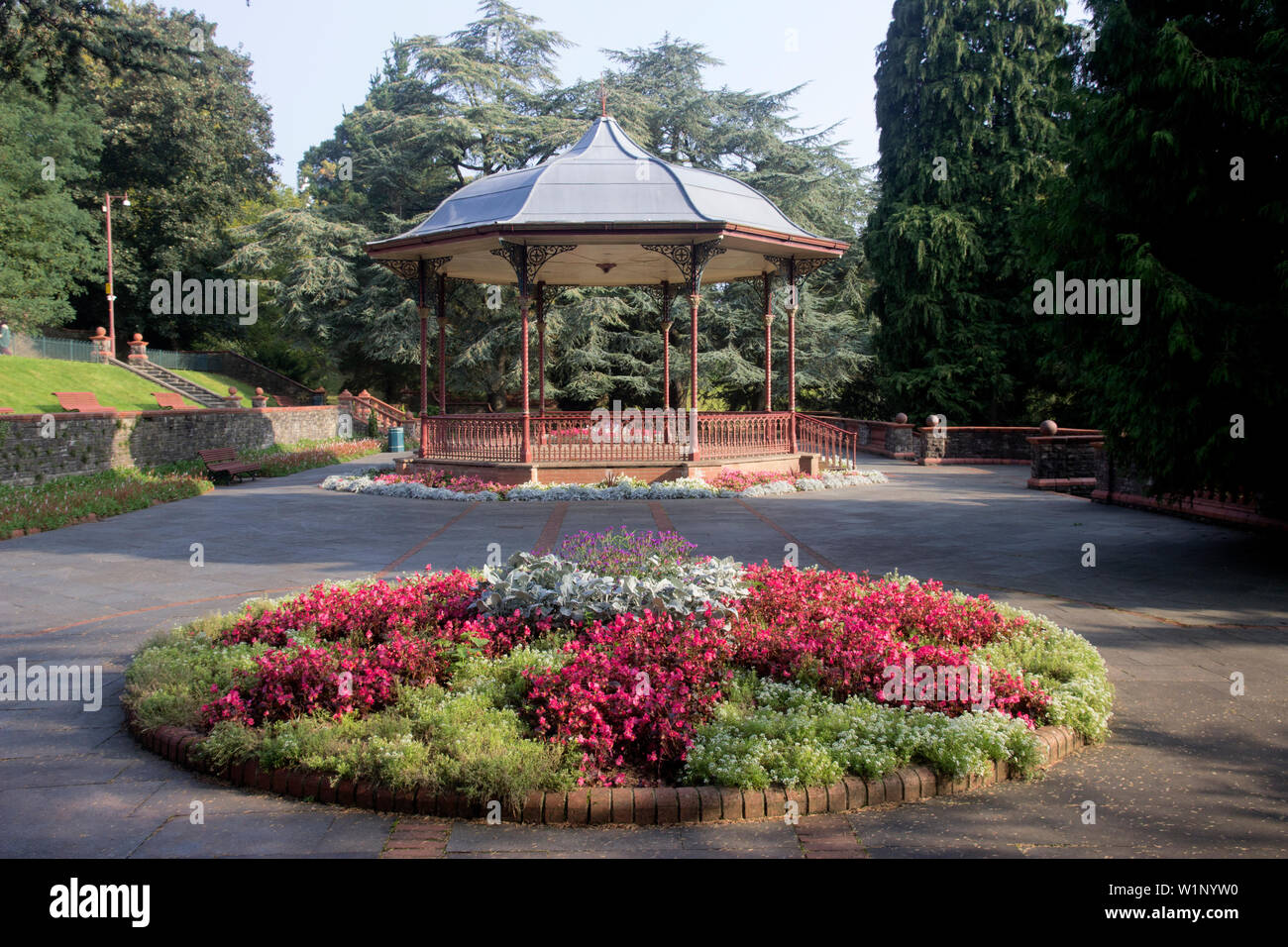 Der Belle Vue Park, Newport, South Wales, ist ein großer viktorianischer Park im Cadw/ICOMOS Register of Parks and Gardens of Special Historic Interest in Wales Stockfoto