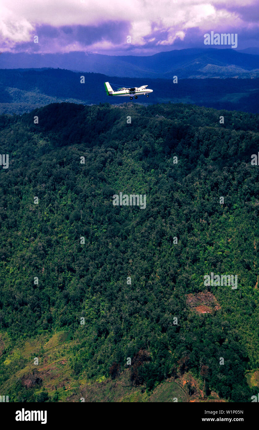 Flugzeug, Highlands, Mt. Hagen, Hochland Papua Neuguinea, Melanesien Stockfoto