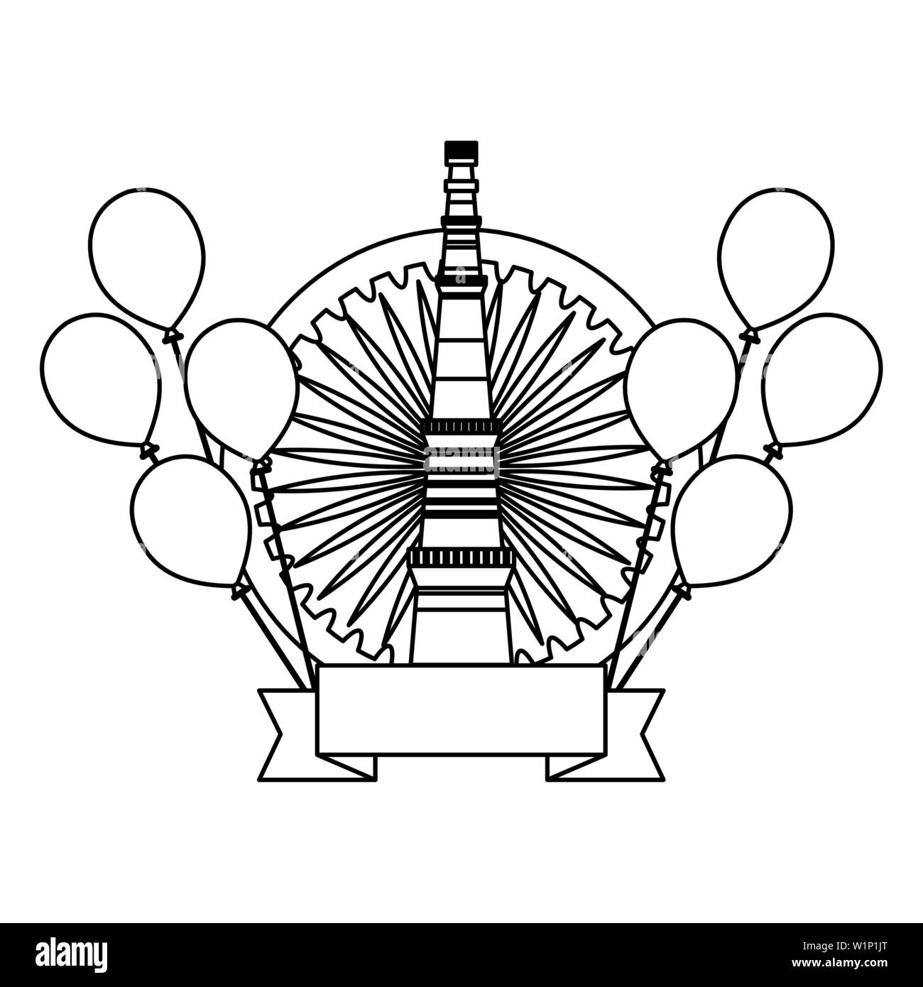 Ashoka Chakra mit Jama Masjid indischen Gebäude Stock Vektor