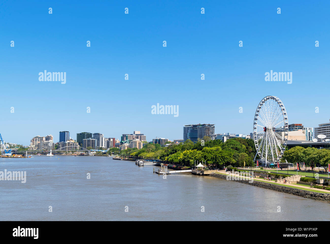 Das Rad von Brisbane am Brisbane River gesehen von der Victoria Bridge, Brisbane, Queensland, Australien Stockfoto