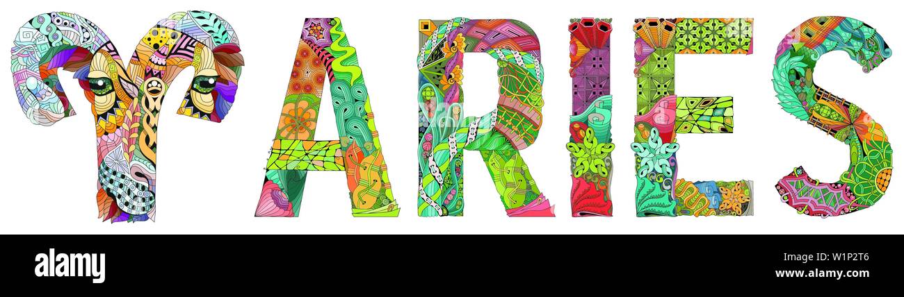 Widder Sternzeichen, Astrologie Konzept Art Tattoo Design Stock Vektor