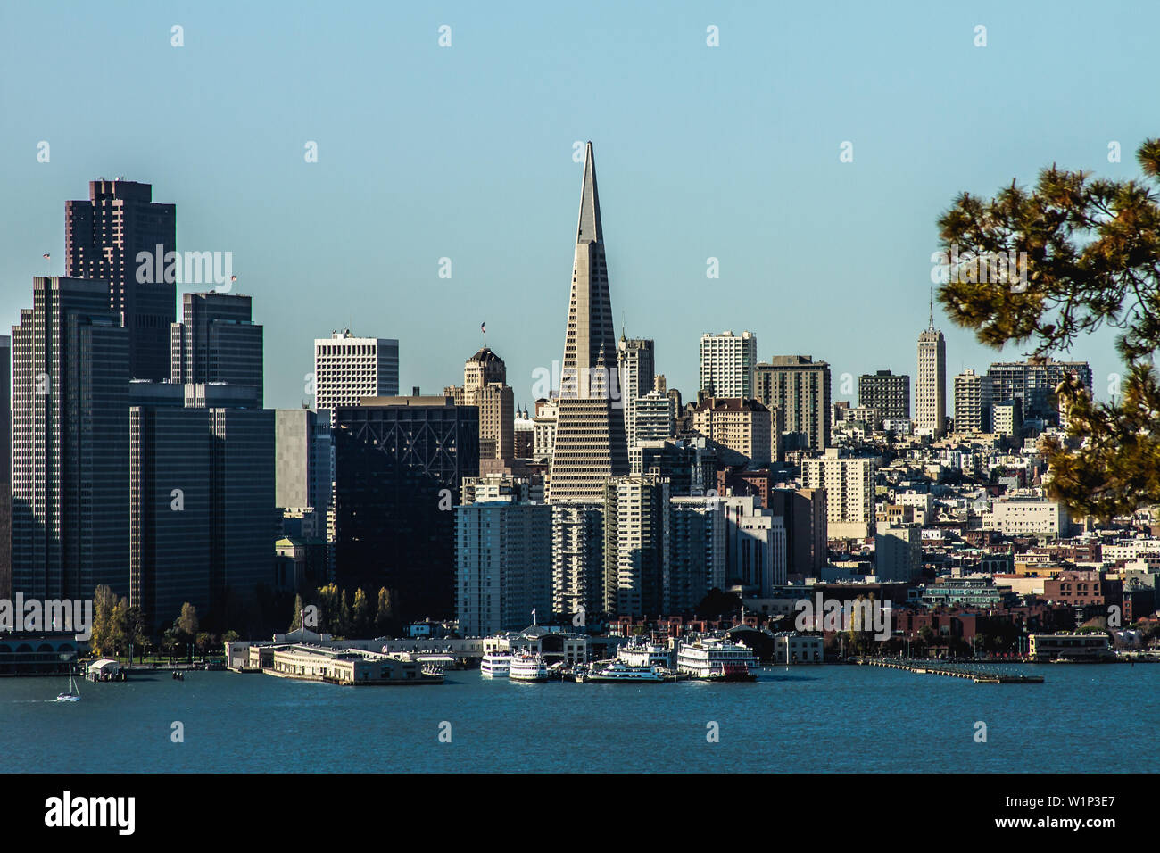 Die Stadt von San Francisco Kalifornien Foto von Treasure Island. Stockfoto