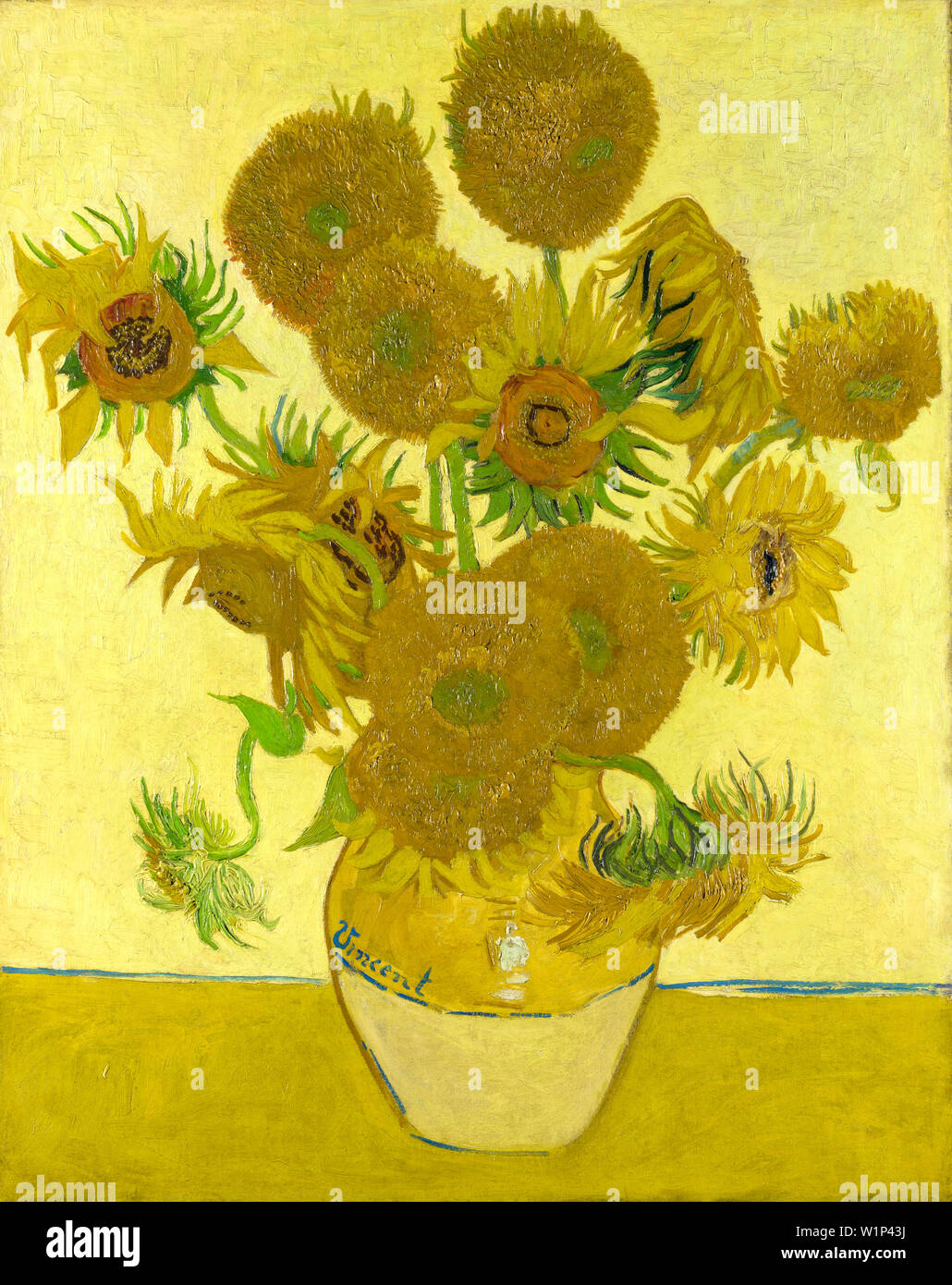 Vincent Van Gogh, Sonnenblumen, Vase mit vierzehn Sonnenblumen, Stillleben Post Impressionismus Gemälde, 1888 Stockfoto