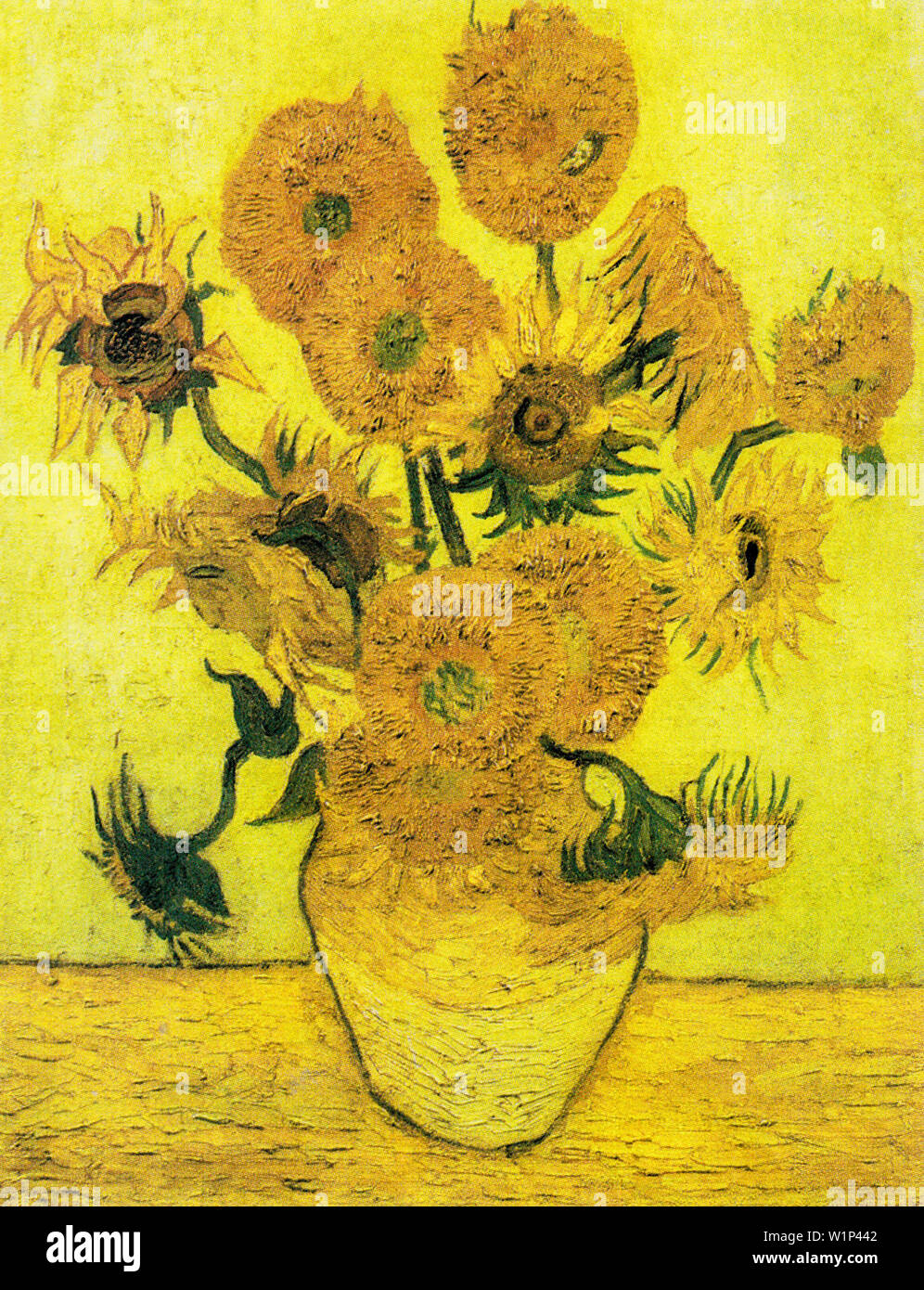 Vincent Van Gogh, Sonnenblumen. 14 Sonnenblumen in einer Vase, Stillleben-Gemälde, 1889 Stockfoto