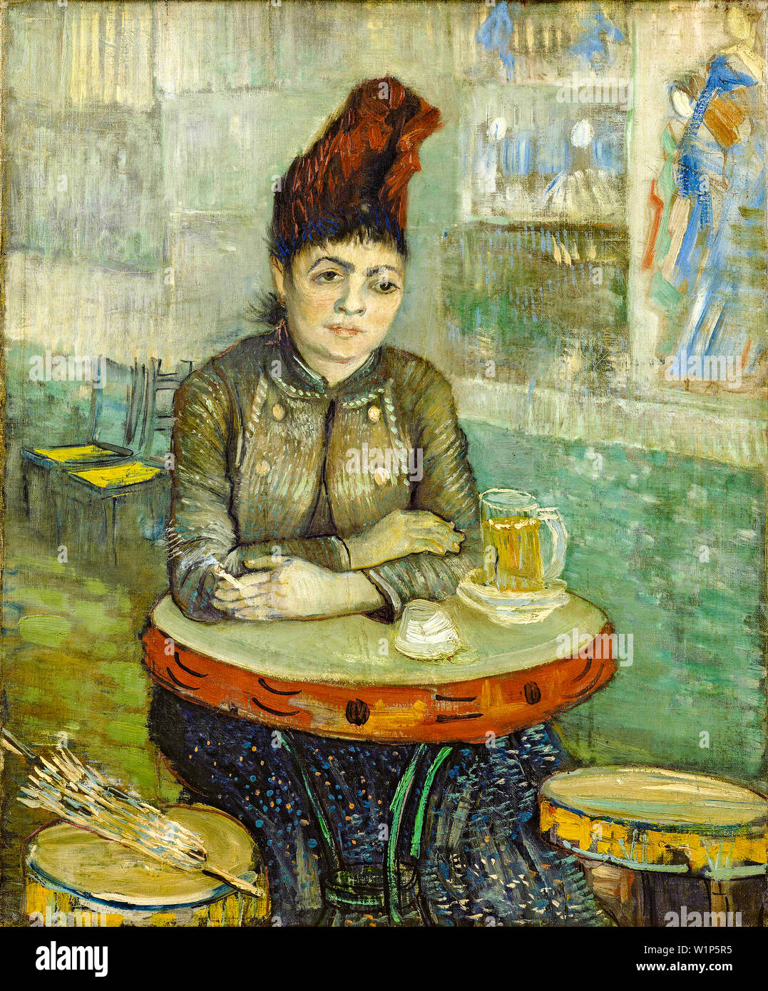 Vincent Van Gogh, Agostina Segatori sitzt im Café du Tambourin, Porträtgemälde, 1887-1888 Stockfoto