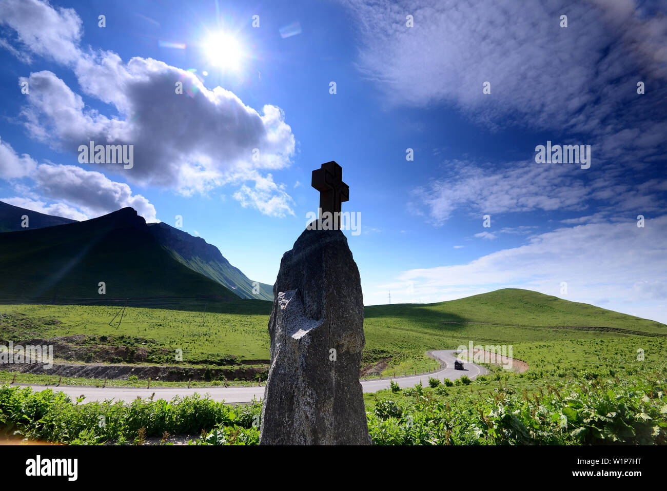Bei Jvari Pass in der Nähe von gudauri an der Military Road, Großen Kaukasus, Georgien Stockfoto