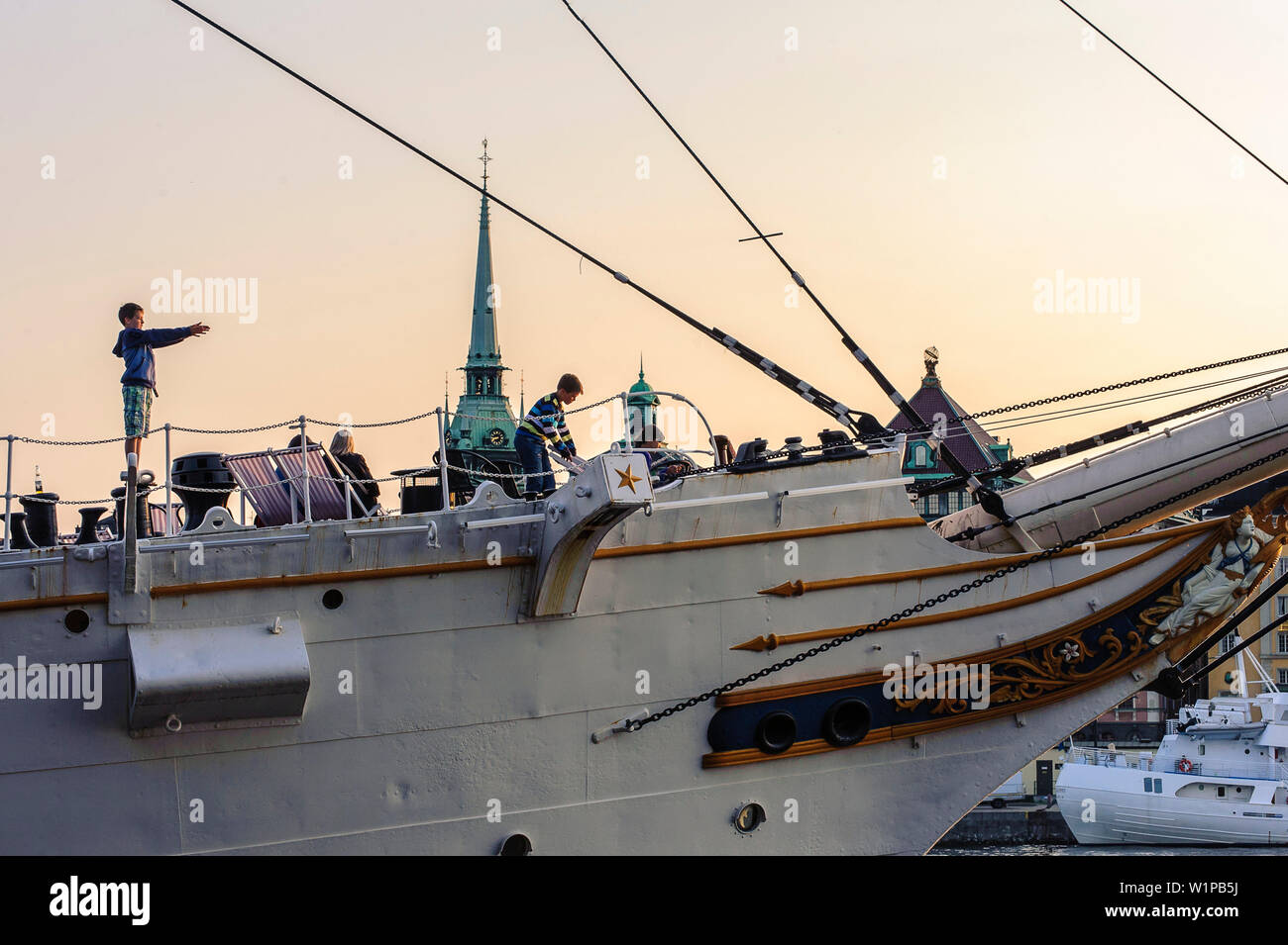 Hostel auf dem Segelschiff Vandrarhem af Chapman und Skeppsholmen Stockholm, Schweden Stockfoto