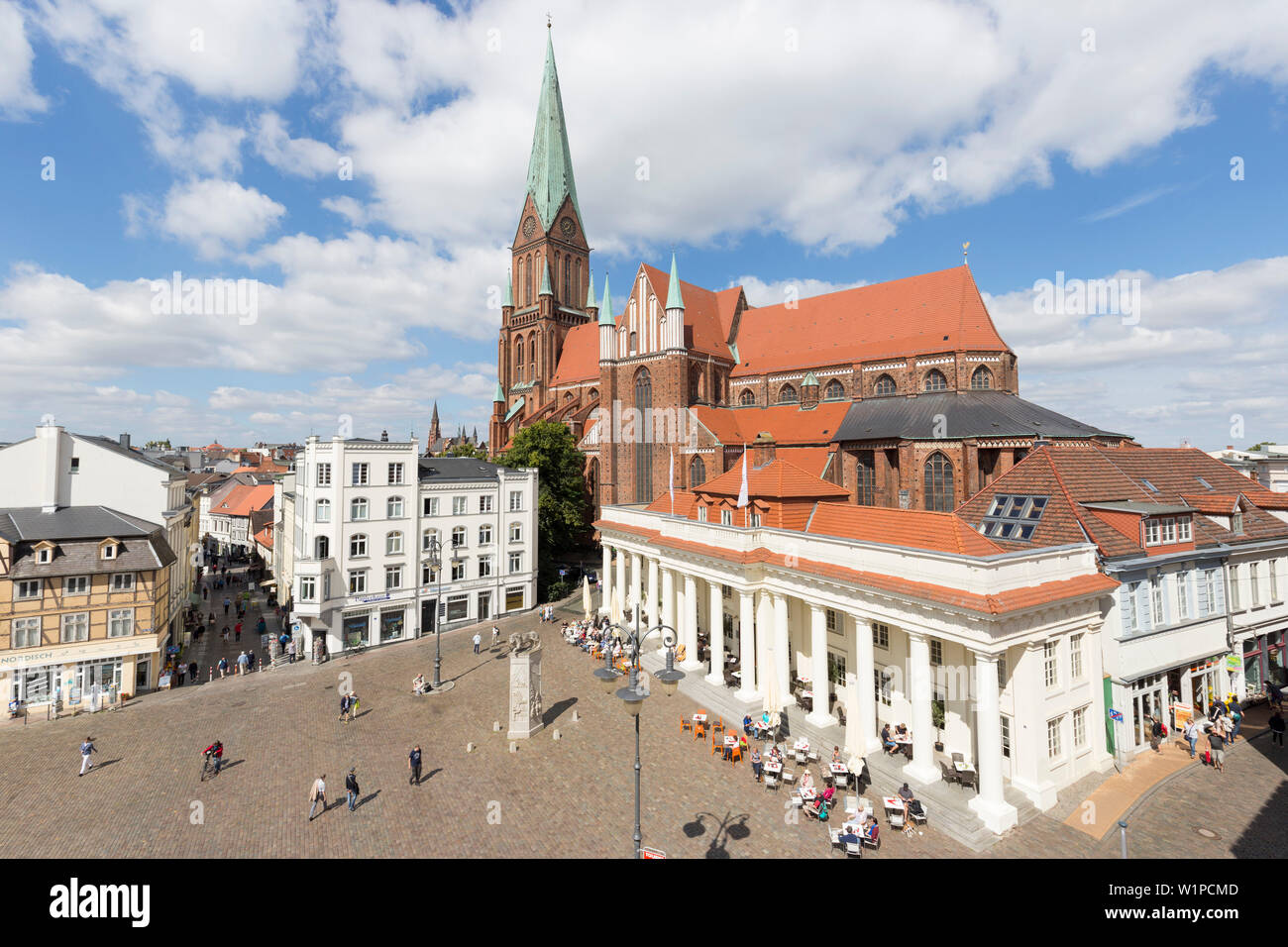 Die Innenstadt von Schwerin, Altstadt, Marktplatz, Dom, Provinzhauptstadt, Mecklenburger Seen, Schwerin, Mecklenburg-Vorpommern, Deutschland, Europa Stockfoto