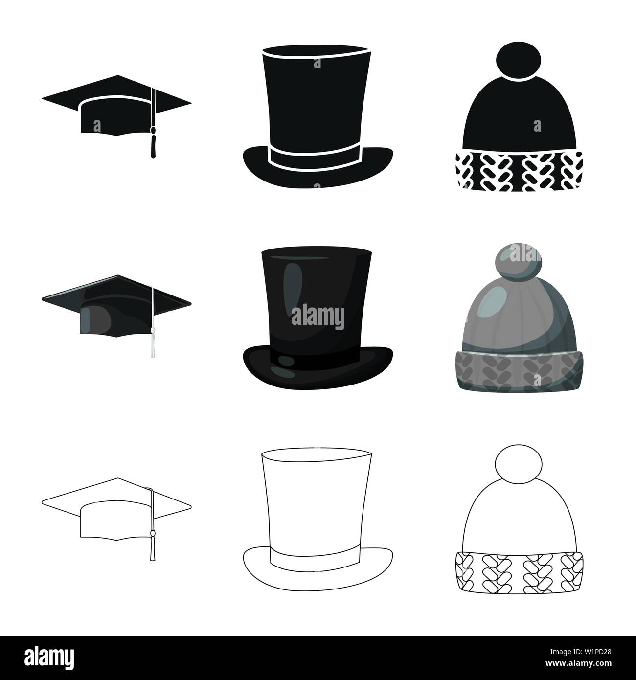 Vektor Design von Kleidung und Cap Logo. Kleidung und Baskenmütze vektor Illustration. Stock Vektor