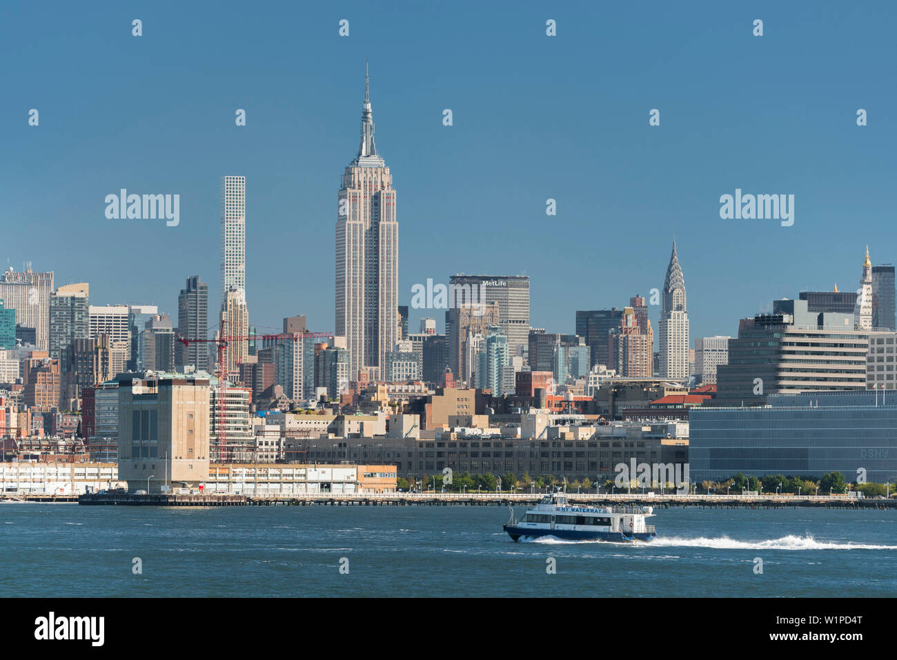 Empire State Building, den Hudson River und Manhattan, New York City, New York, USA Stockfoto