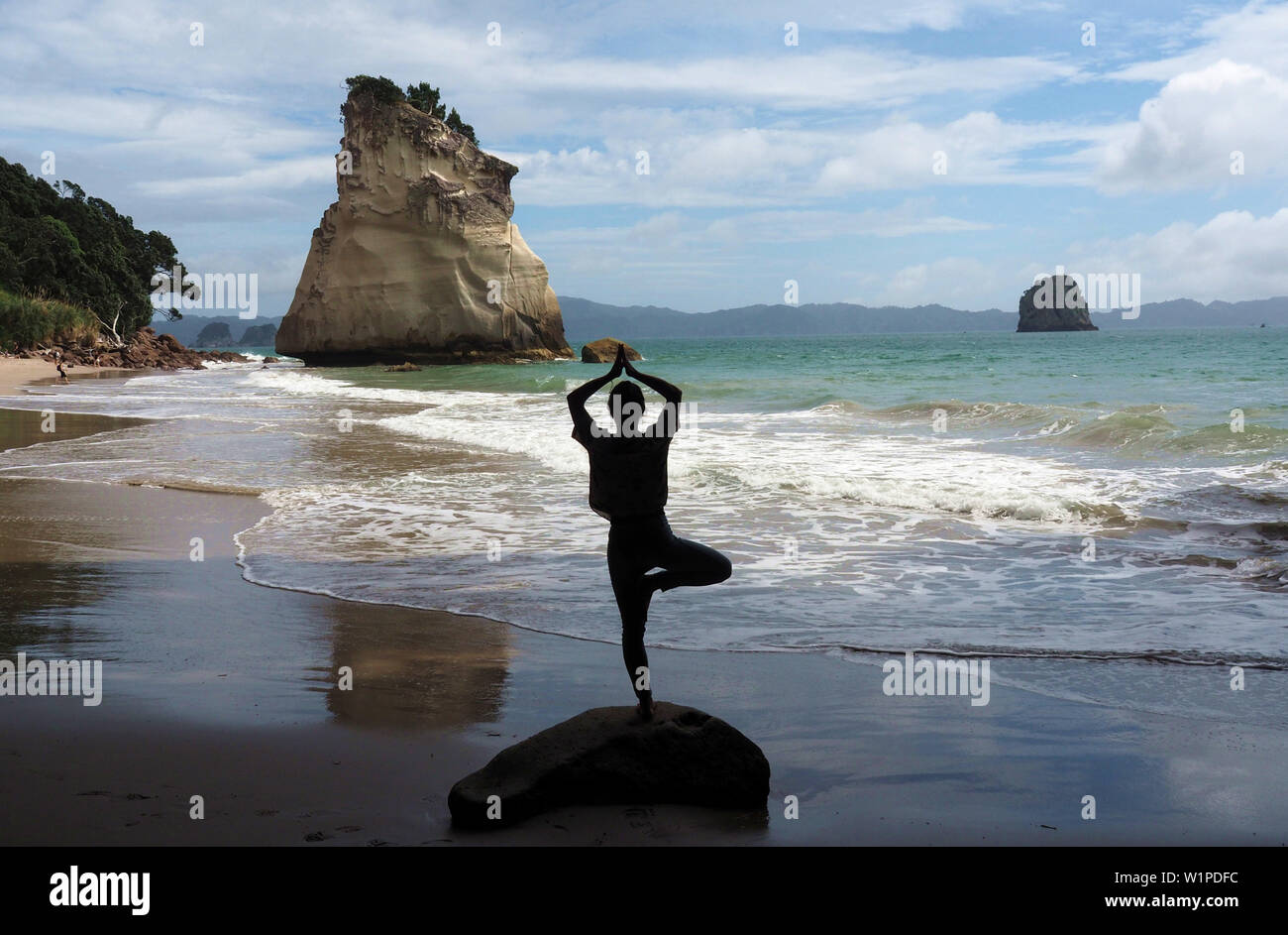 Im Cathedral Cove, Halbinsel Coromandel, North Island, Neuseeland Stockfoto