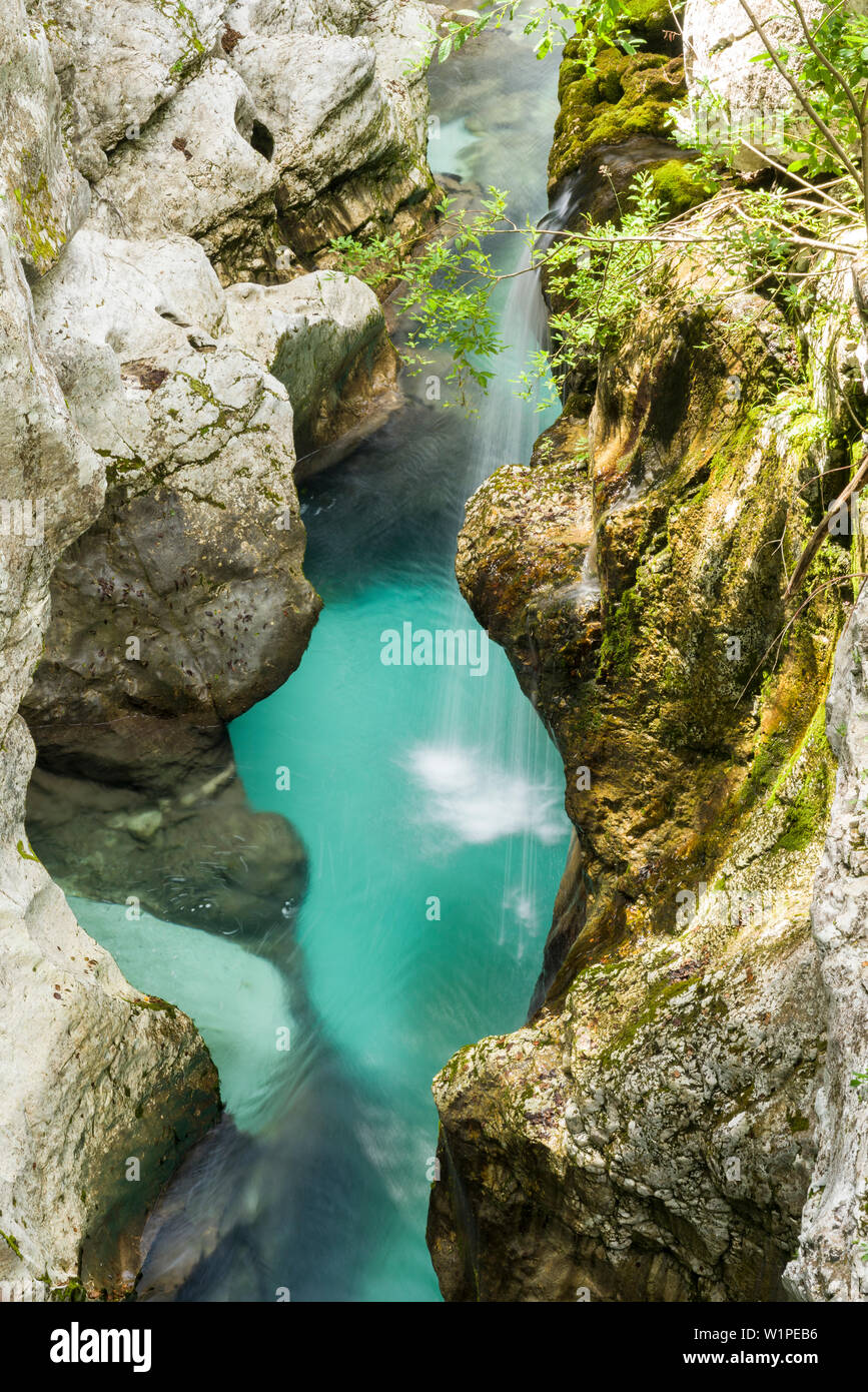 Die, Velika Korita,, tolle Soca Schlucht, Lepena, Bovec, Gorenjska, Obere Krain, Triglav Nationalpark, die Julischen Alpen, Slowenien Stockfoto