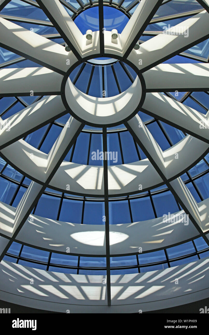 Blick in die Kuppel über der Rotunde der Pinakothek der Moderne, München Maxvorstadt, München, Oberbayern, Bayern, Deutschland Stockfoto