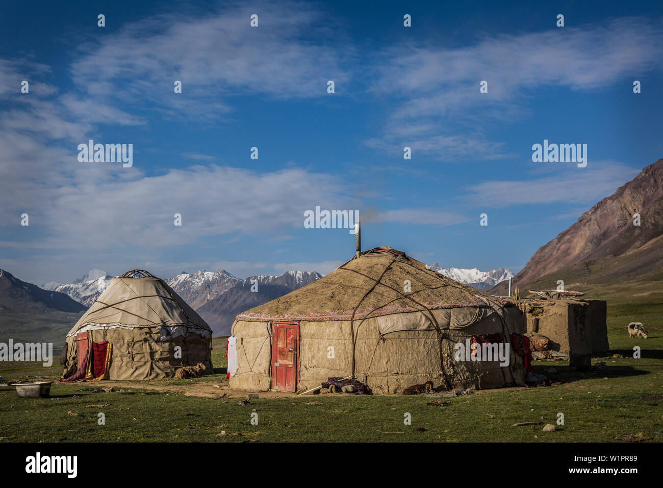 Kirgisische Jurte in Khash Goz, Afghanistan, Pamir, Asien Stockfoto