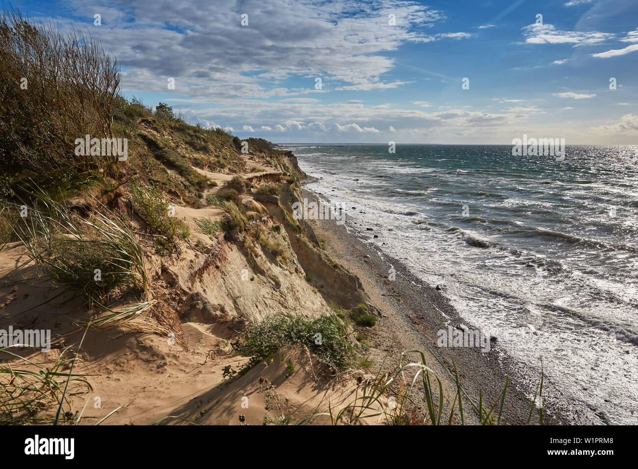 Steile Küste in der Nähe von Ahrenshoop, Halbinsel Fischland-Darß-Zingst, Ostseekueste, Mecklenburg Vorpommern, Deutschland Stockfoto