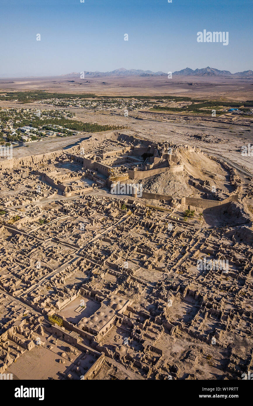 Schlamm Stadt Bam von oben, Iran, Asien Stockfoto