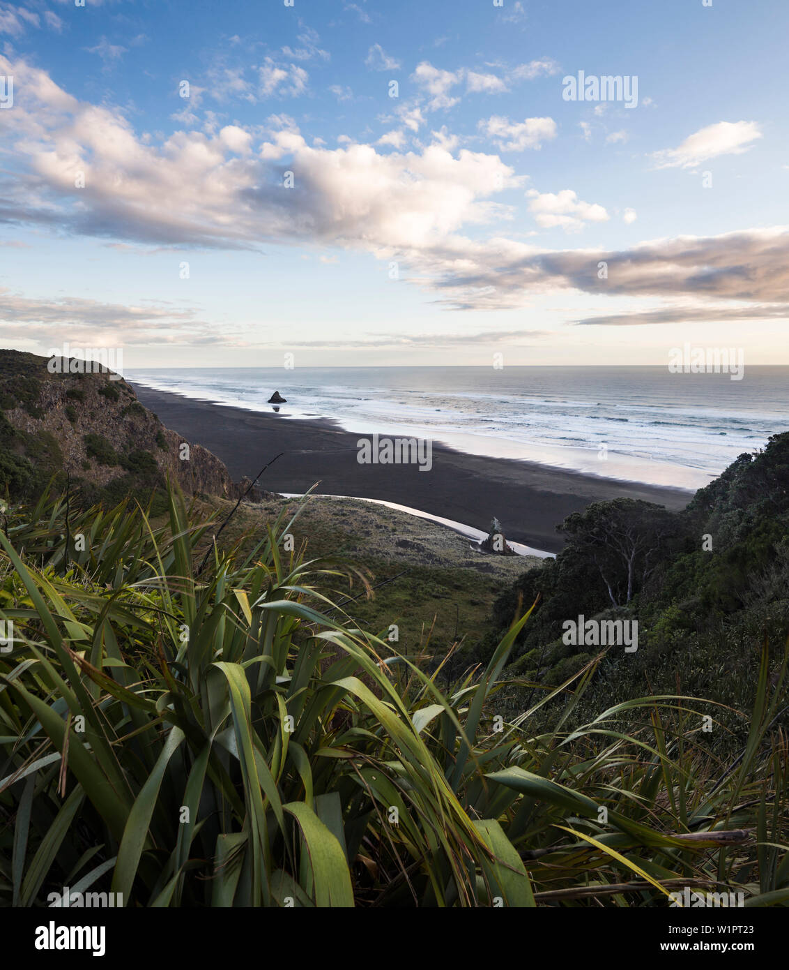 Küstenlandschaft, Karekare, Waitakere Ranges Regional Park, Auckland, Nordinsel, Neuseeland, Ozeanien Stockfoto