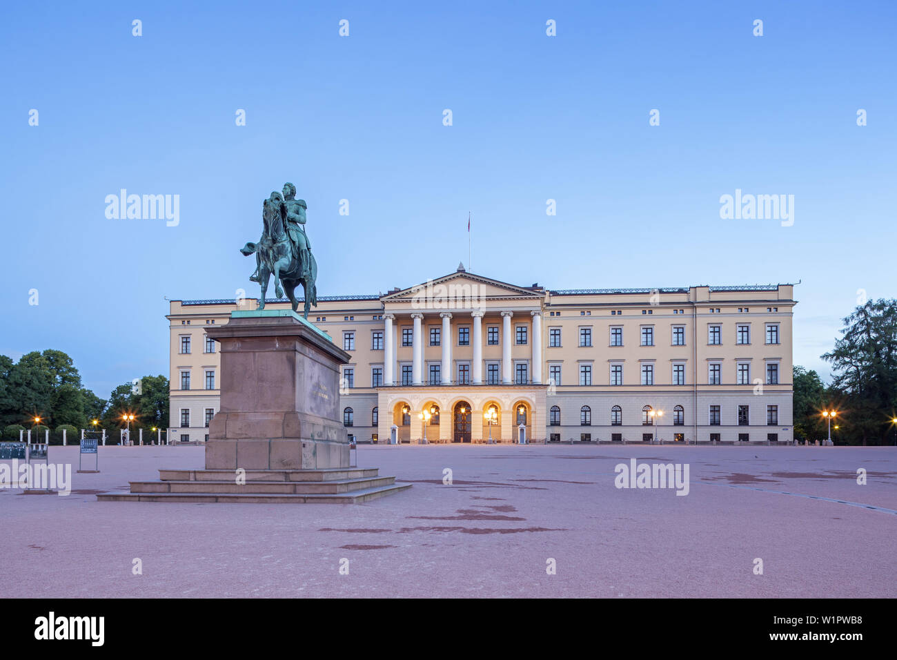 Königliches Schloss in Oslo, Østlandet, Norwegen, Norwegen, Skandinavien, Nordeuropa, Europa Stockfoto