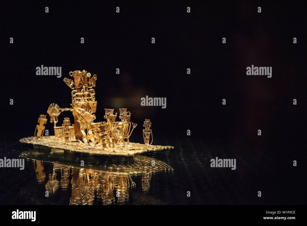 Hauptattraktion der goldenen Floß der Eldorado, das Gold Museum (Museo del Oro), Hauptstadt Bogota, Departmento Cundinamarca, Kolumbien, Südamerika Stockfoto