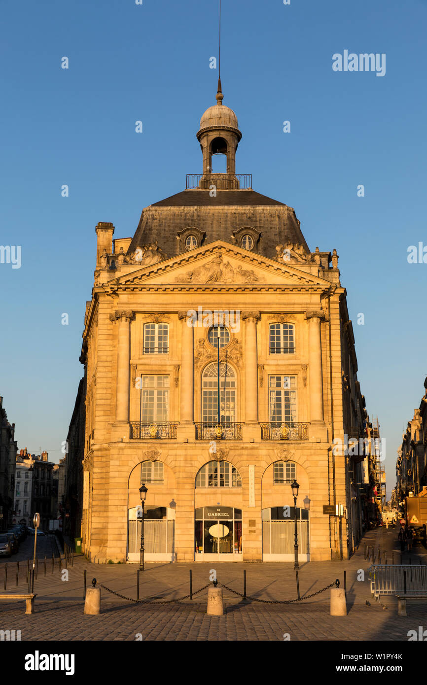 Gebäude an der Place de la Bourse der französische Architekt Ange-Jacques Gabriel Stockfoto