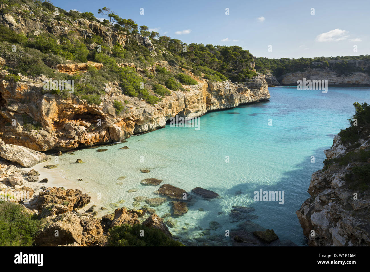 Caló des Moro, Llombards, Mallorca, Balearen, Spanien Stockfoto