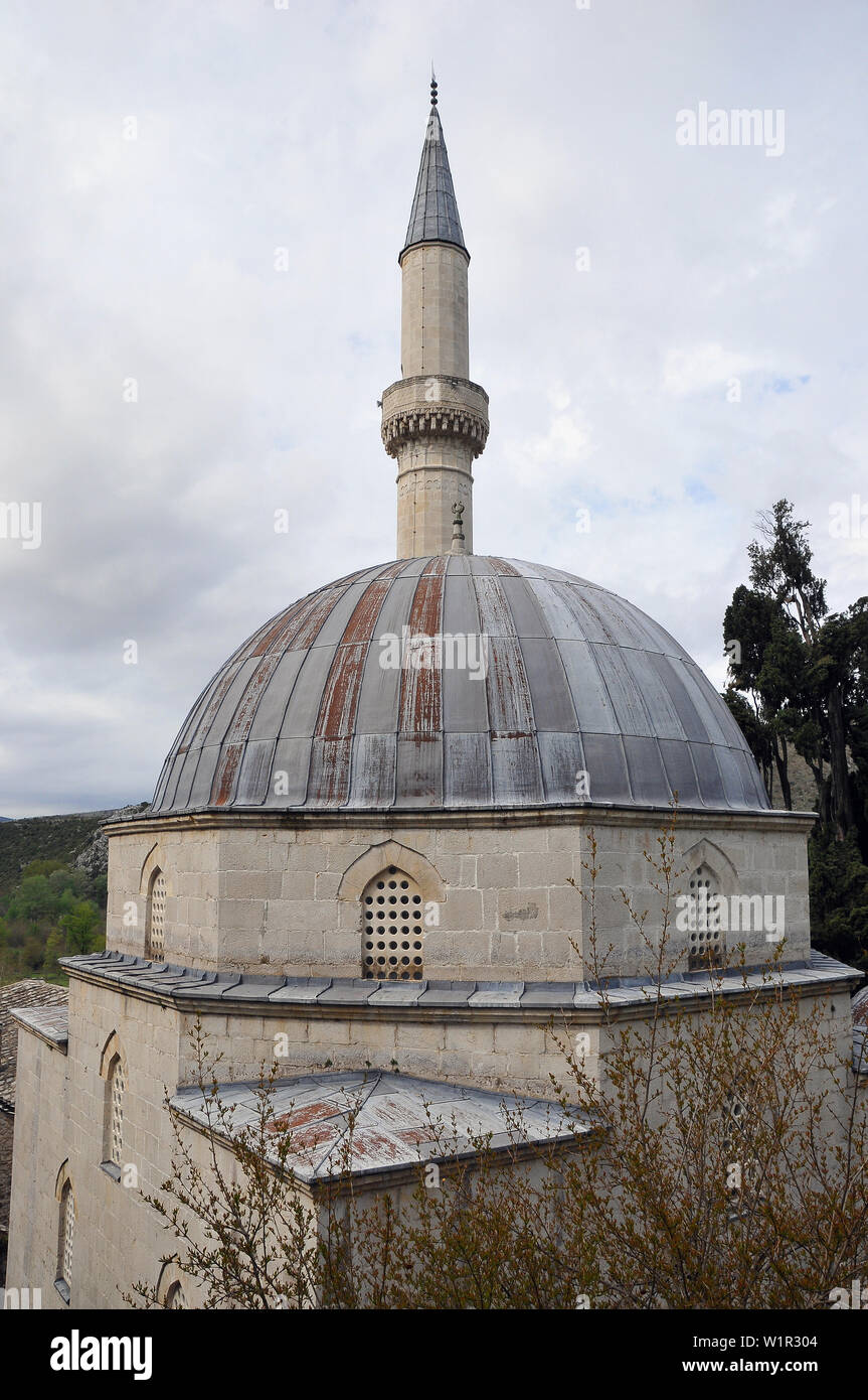 Sisman Ibrahim - eingetaucht Moschee, Počitelj, Bosnien und Herzegowina, Bosna i Hercegovina Stockfoto