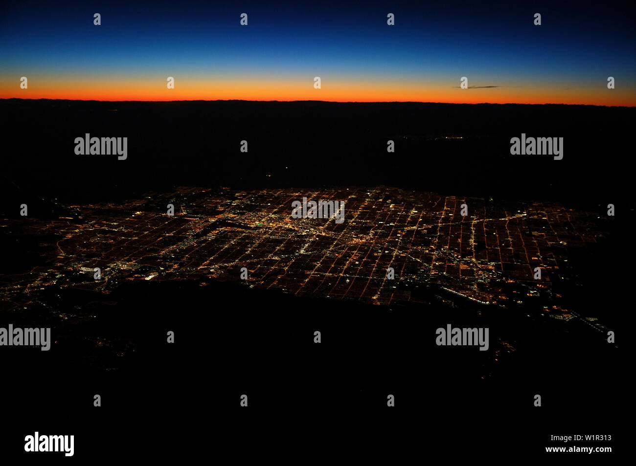 Lichter von Las Vegas in der Morgendämmerung. Nevada, USA Stockfoto