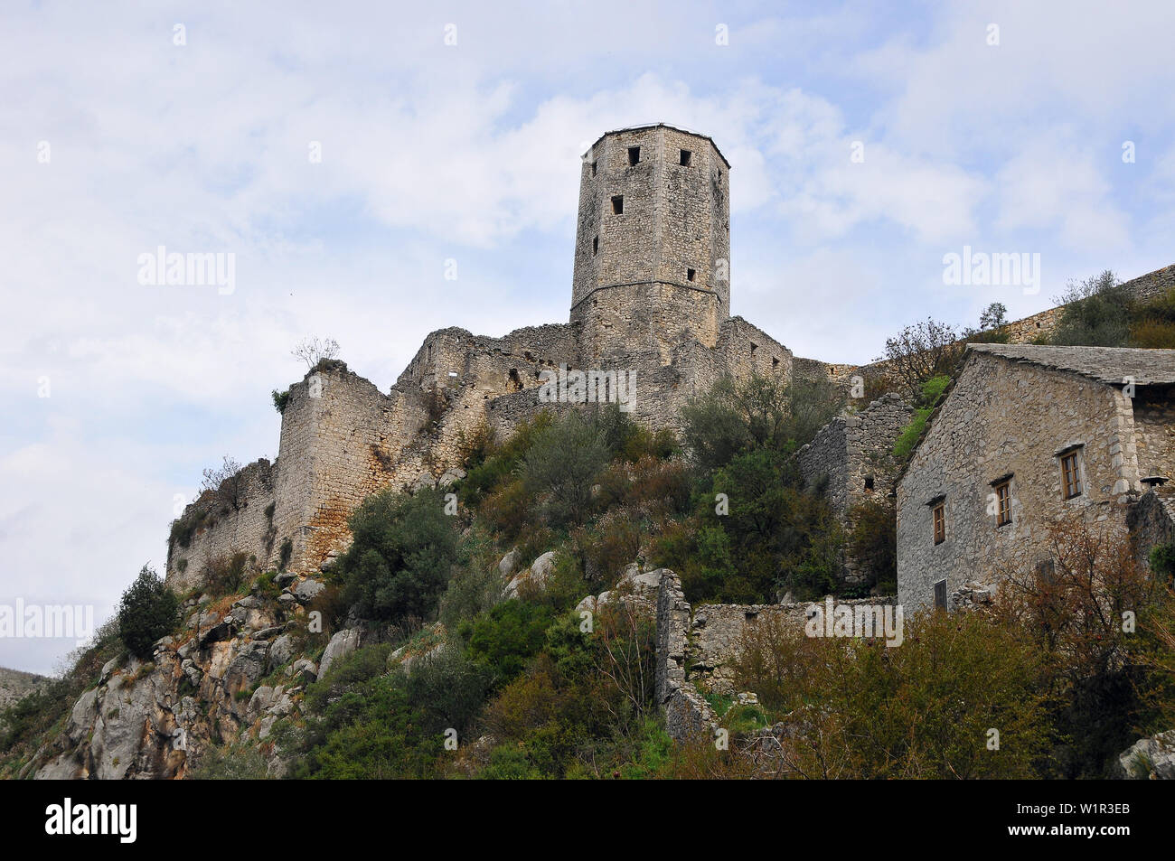 Mittelalterliche Zitadelle, Počitelj, Bosnien und Herzegowina, Bosna i Hercegovina Stockfoto