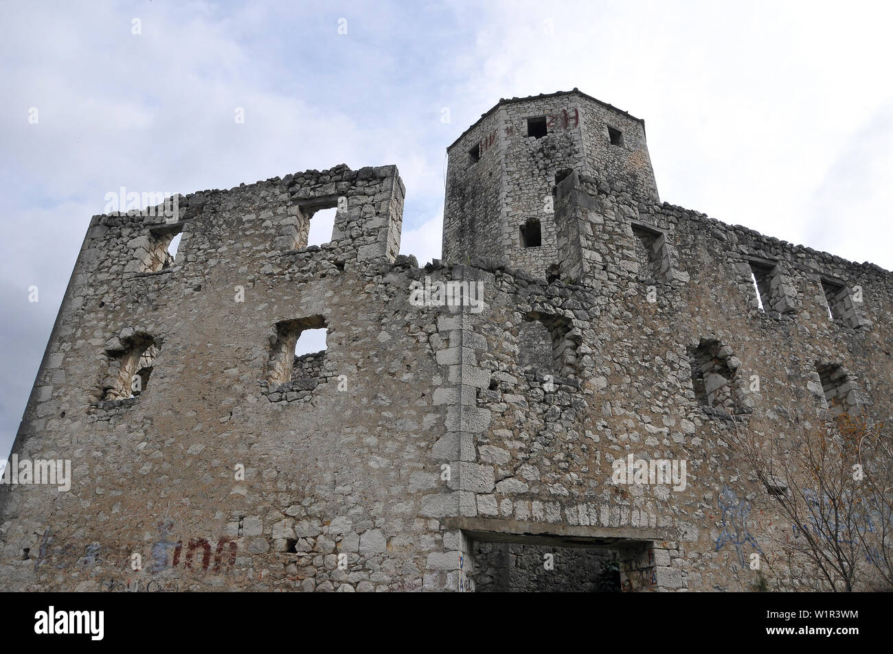 Mittelalterliche Zitadelle, Počitelj, Bosnien und Herzegowina, Bosna i Hercegovina Stockfoto