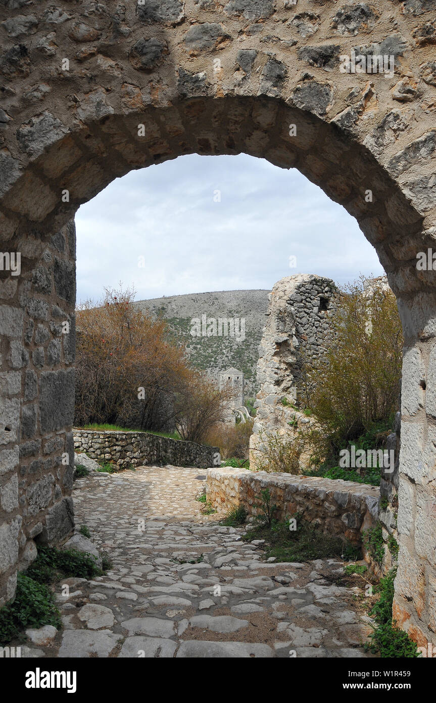 Altstadt, Počitelj, Bosnien und Herzegowina, Bosna i Hercegovina Stockfoto