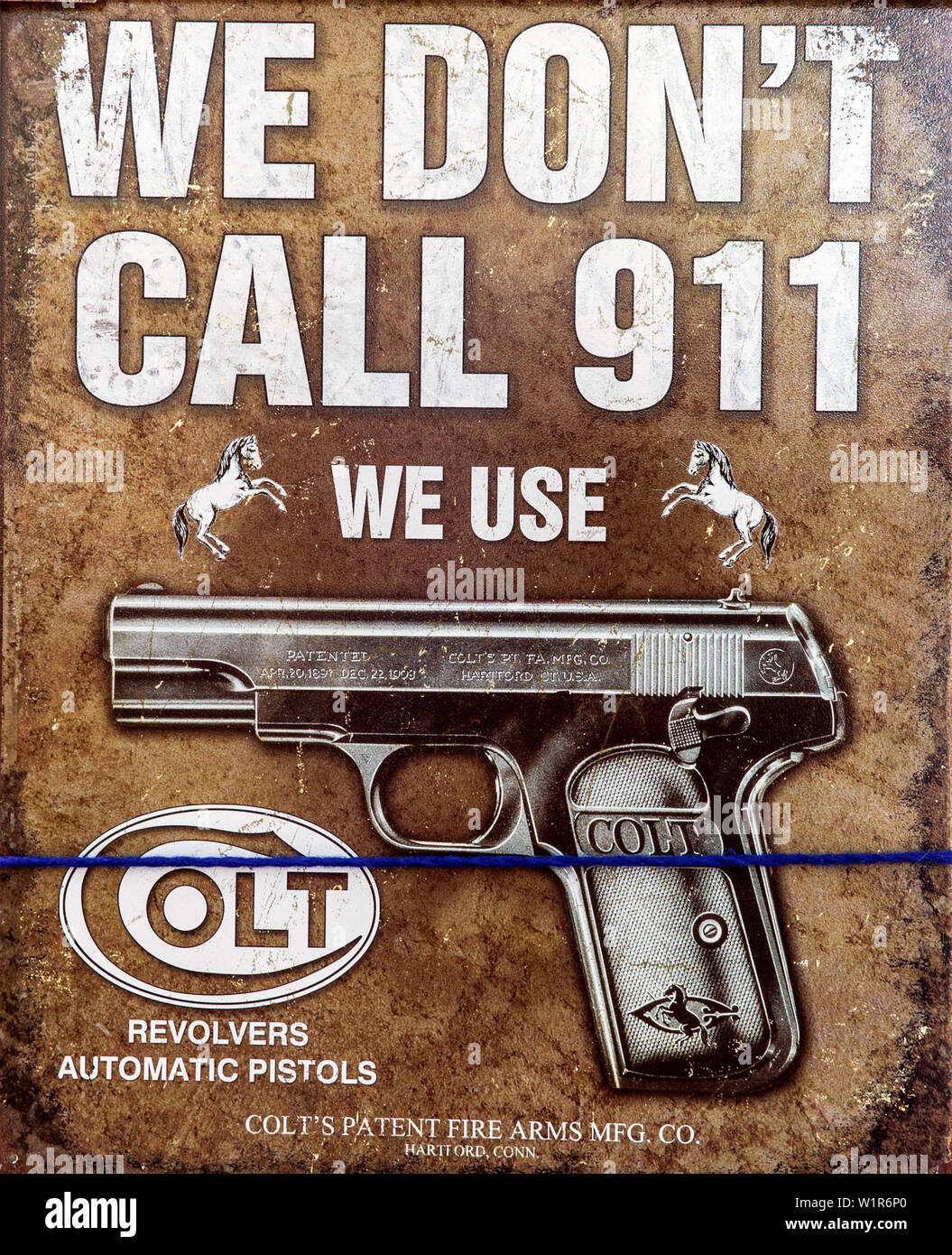 Poster für das Recht, Waffen zu tragen New York USA Stockfoto