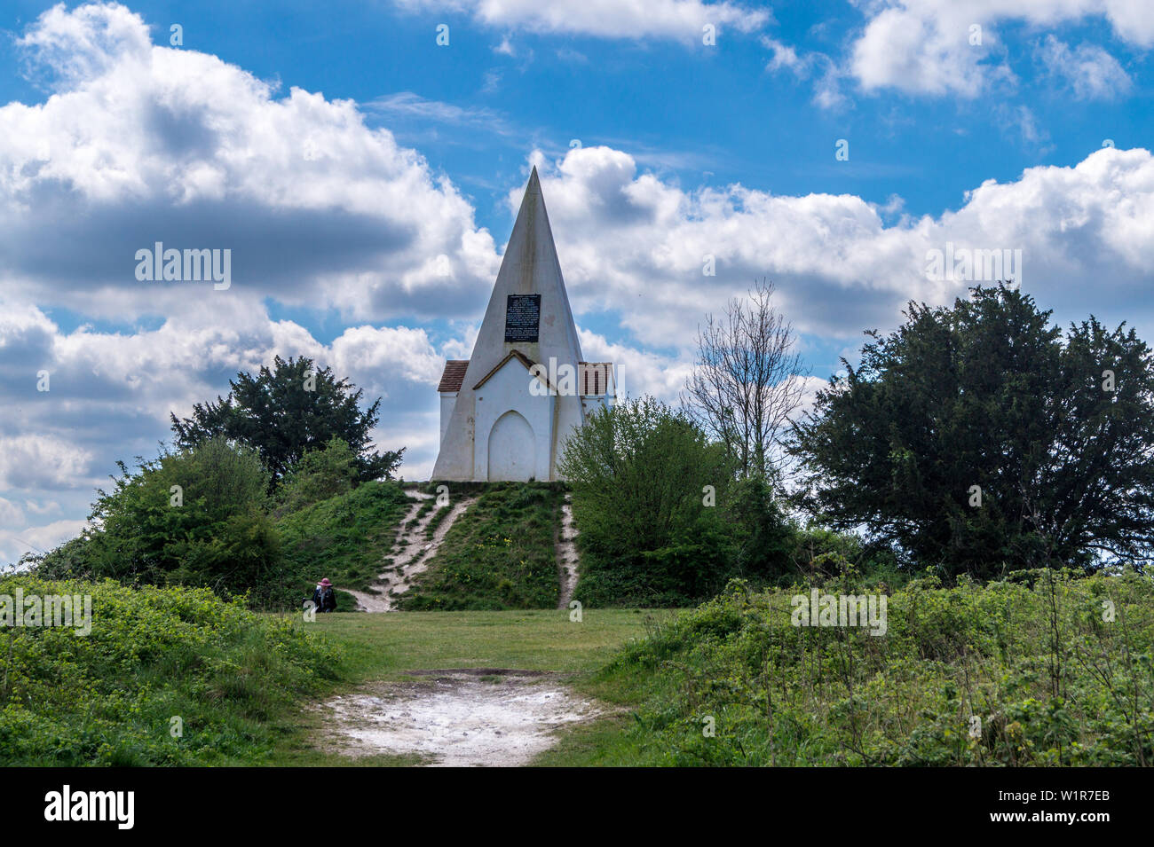 Farley Mount Horse Monument Narrheit, nach 1734, Farley Mount Country Park, Winchester, Hampshire, England Stockfoto