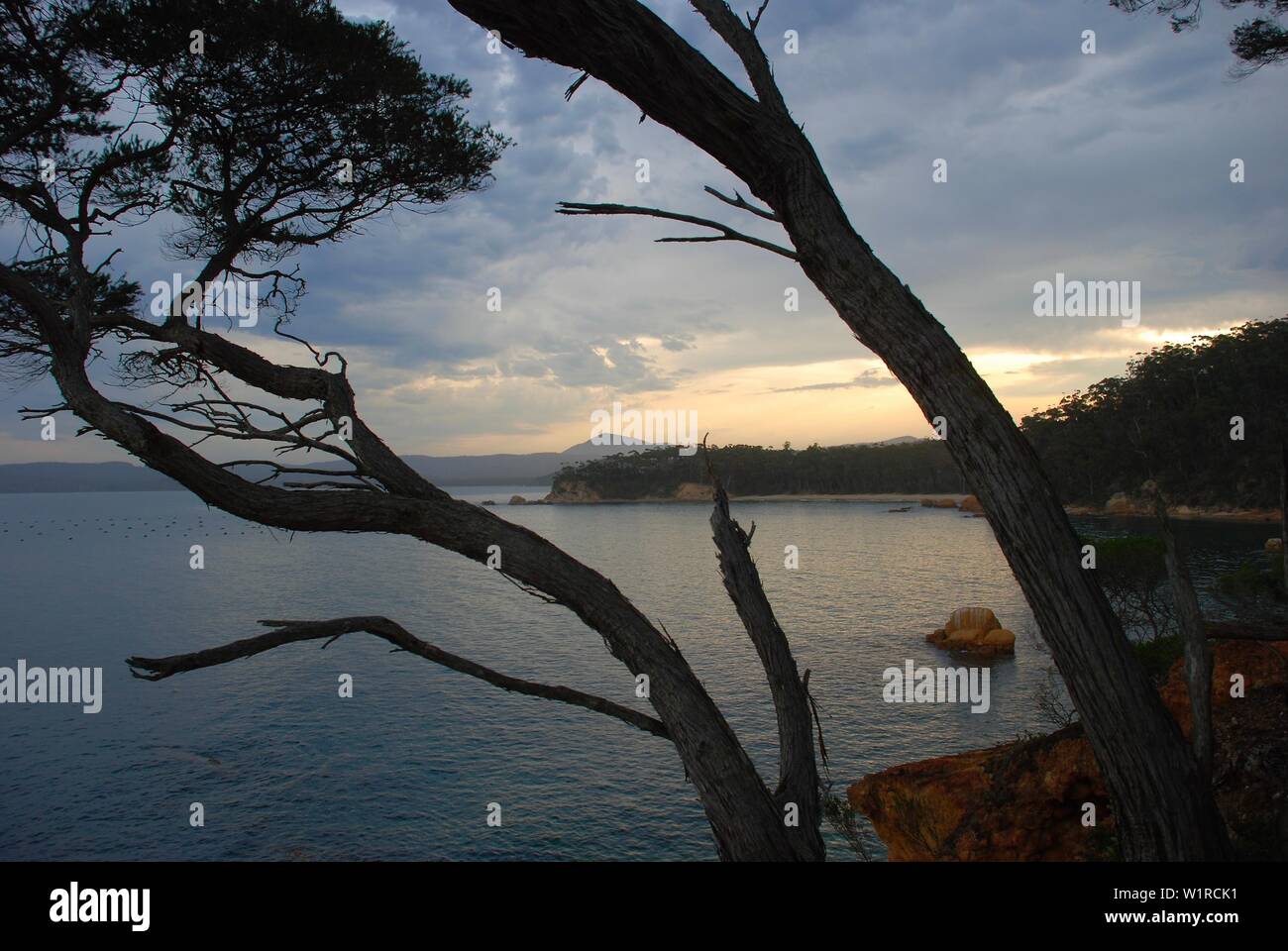 Sonnenuntergang im Eden, New South Wales, Australien Stockfoto