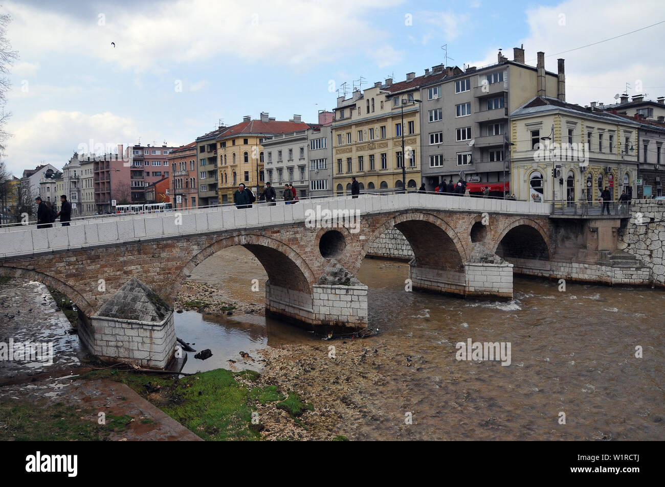 Latin Brücke, Princip Brücke, Sarajevo, Bosnien und Herzegowina, Bosna i Hercegovina Stockfoto