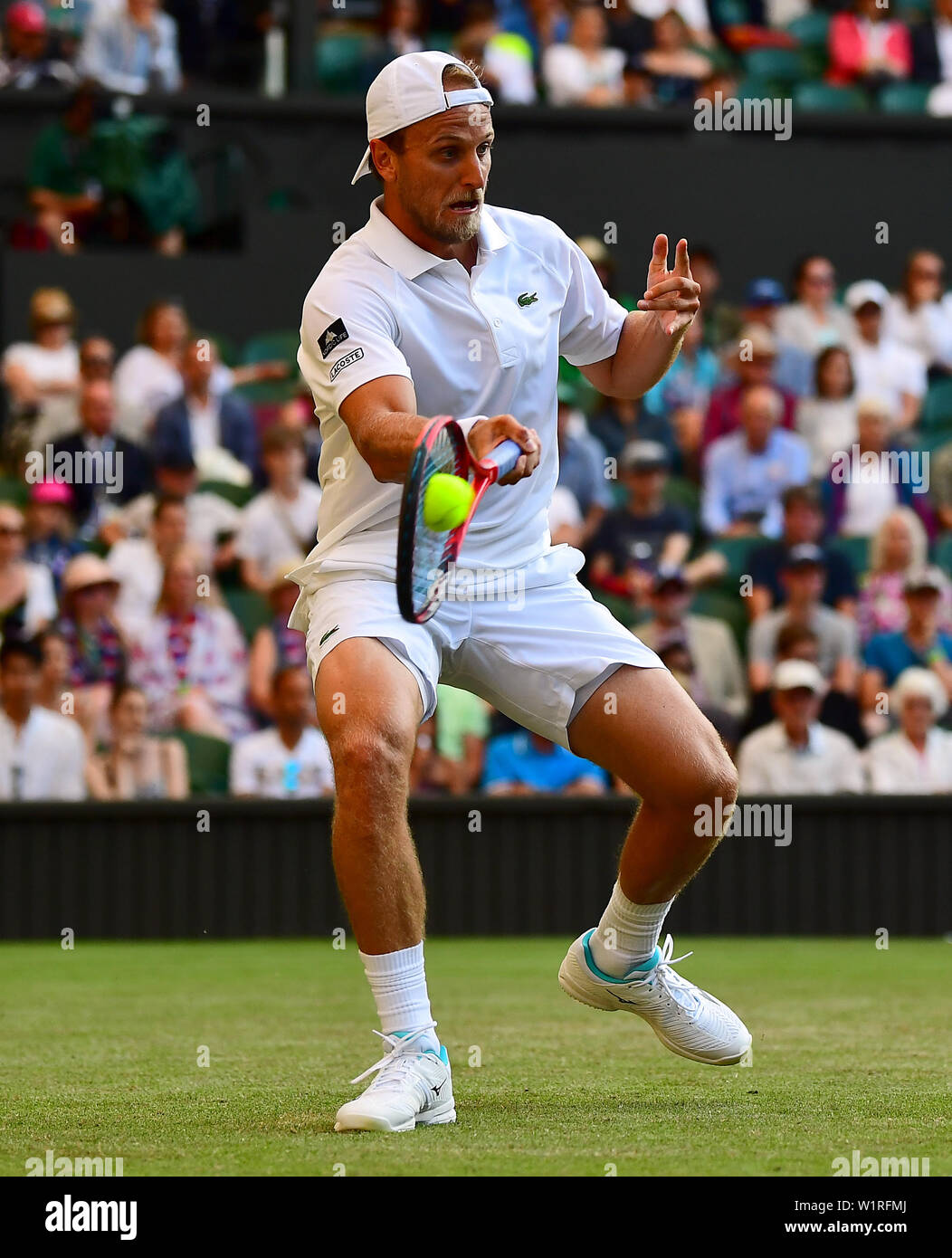 Denis Kudla in Aktion an Tag drei der Wimbledon Championships in der All England Lawn Tennis und Croquet Club, Wimbledon. Stockfoto