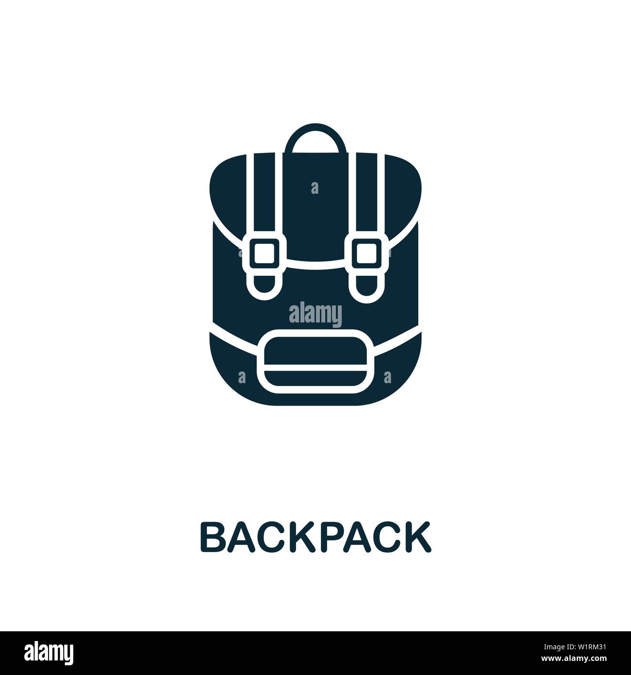 Rucksack Vektor icon Abbildung. Kreative Zeichen aus Ikonen Sammlung. Gefüllte flache Rucksack Symbol für Computer und Handy. Symbol, Logo Vektorgrafik Stock Vektor