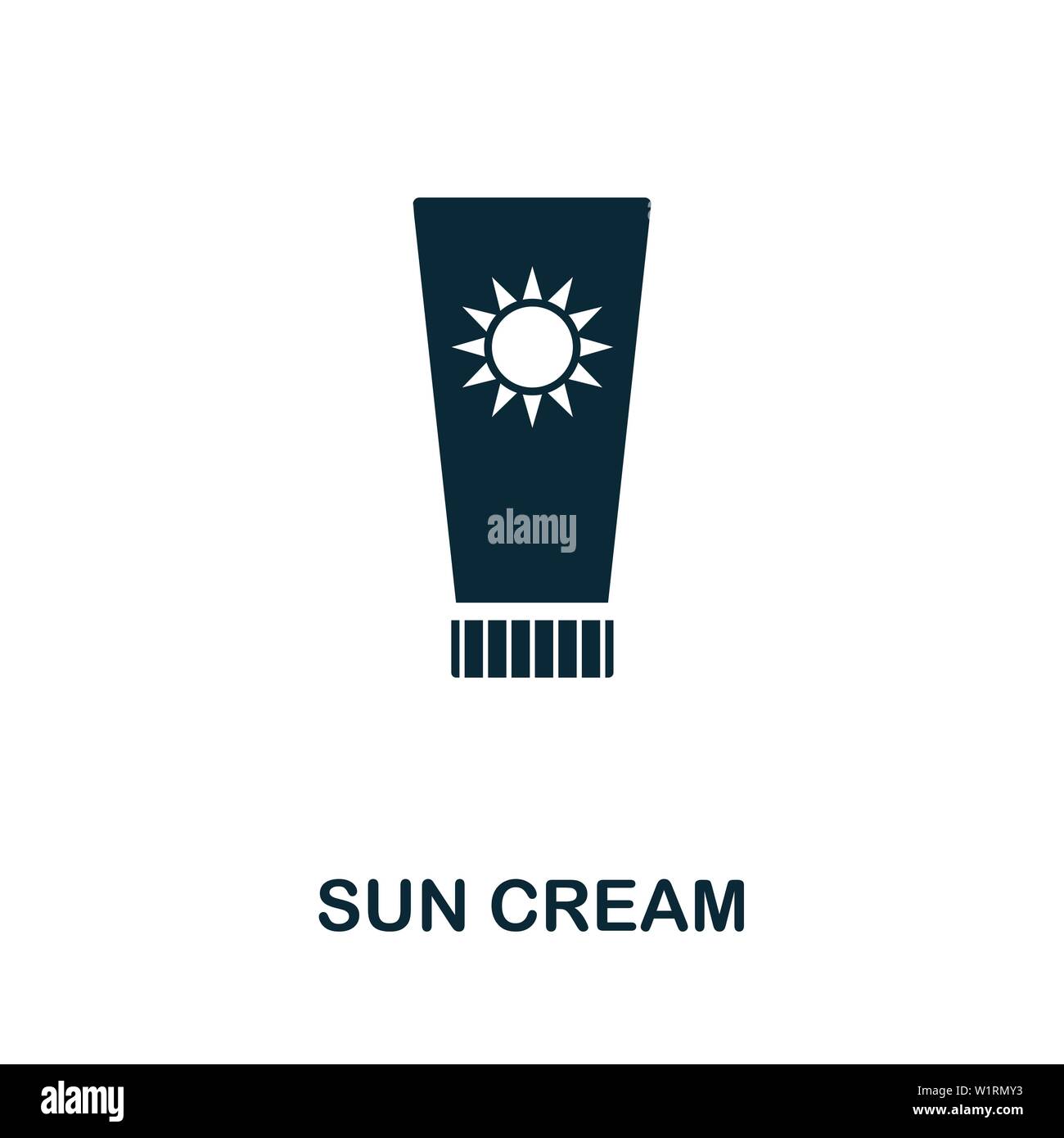 Sun Creme Vektor icon Abbildung. Kreative Zeichen aus Ikonen Sammlung. Gefüllte flache Sonnencreme Symbol für Computer und Handy. Symbol, Logo Vektor Grafik Stock Vektor