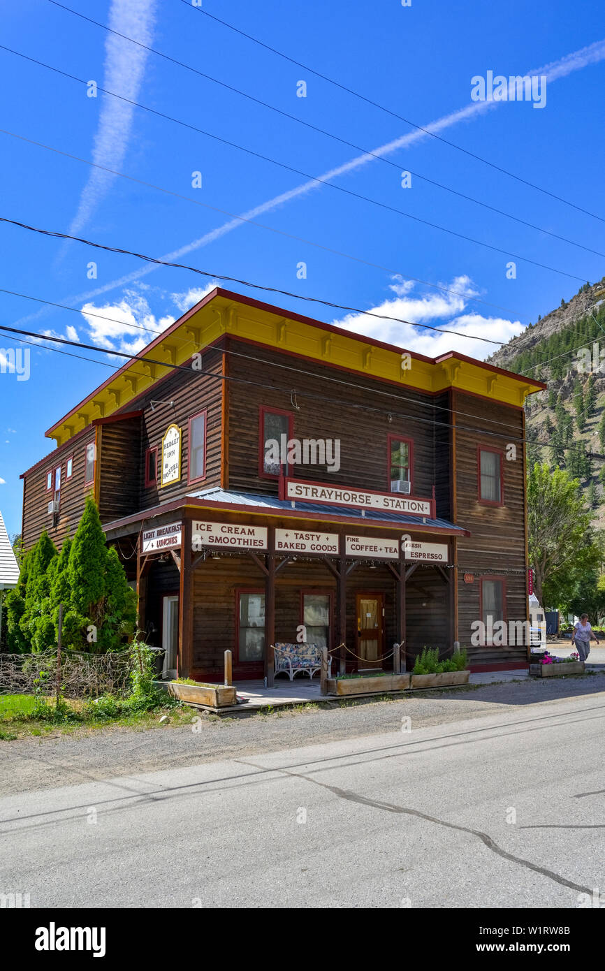 StrayHorse Station, Coffee Shop, Hedley, British Columbia, Kanada Stockfoto