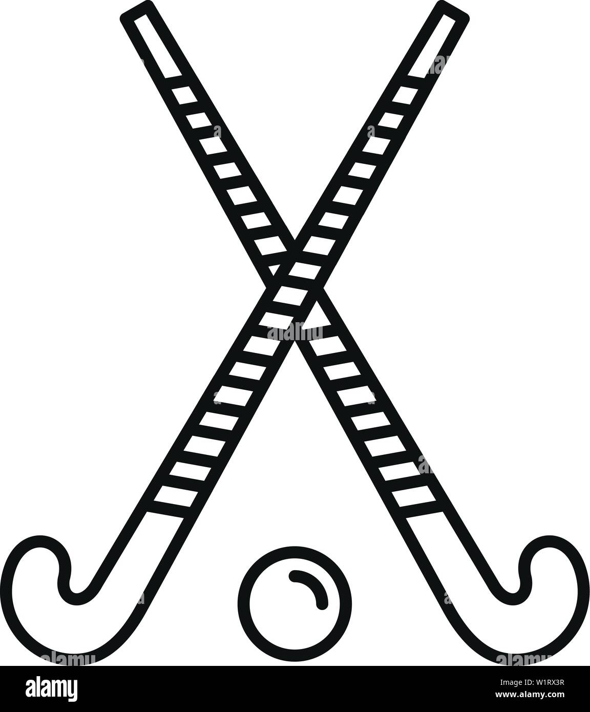 Feld-hockey crossed sticks Symbol. Umrisse Feld-hockey crossed sticks Vektor Symbol für Web Design auf weißem Hintergrund Stock Vektor