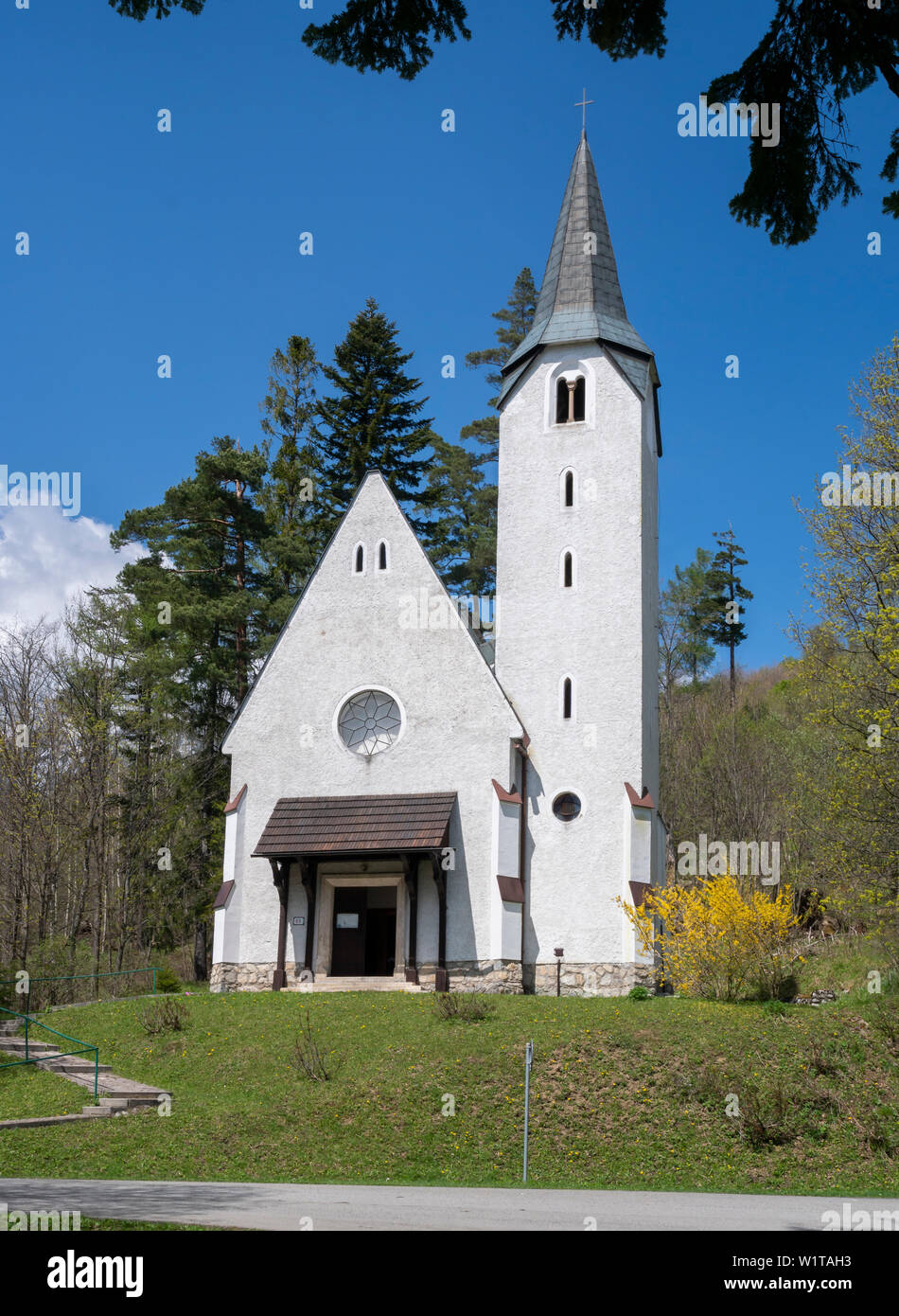 Evangelische Kirche in Tatranska Lomnica, Slowakei Stockfoto