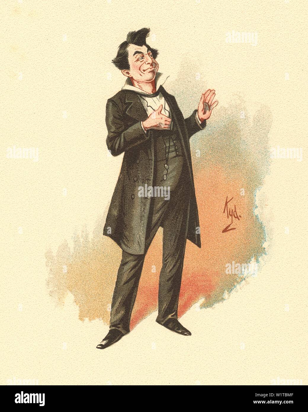 Herr Marke Pecksniff - Martin Chuzzlewit Charakter aus "Das Zeichen von Charles Dickens Pourtrayed in einer Reihe von Original Wasser Farbe Skizzen von Kyd" Stockfoto