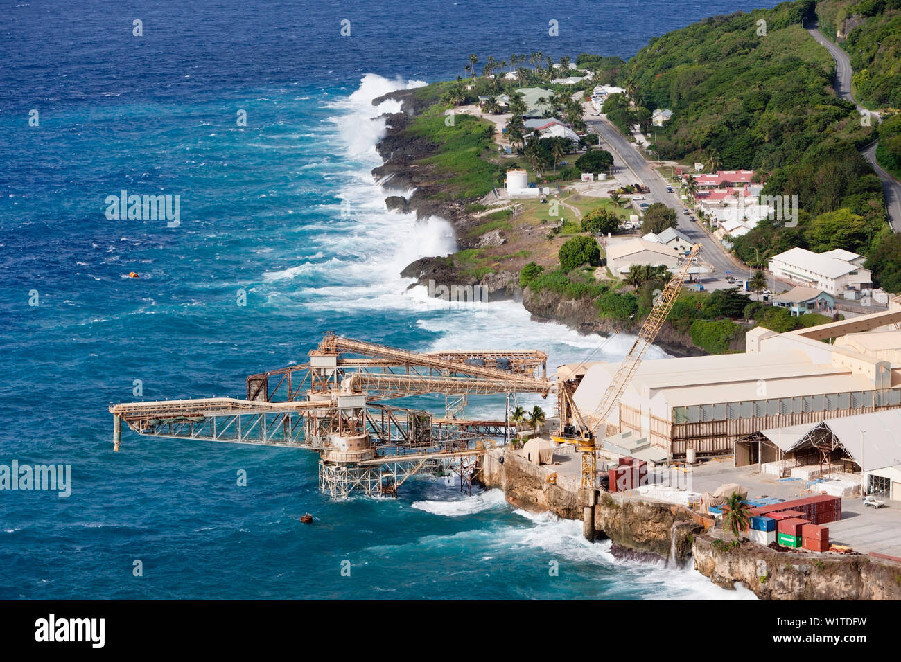 Phosphat Laden Wharf, Flying Fish Cove, Christmas Island, Australien Stockfoto