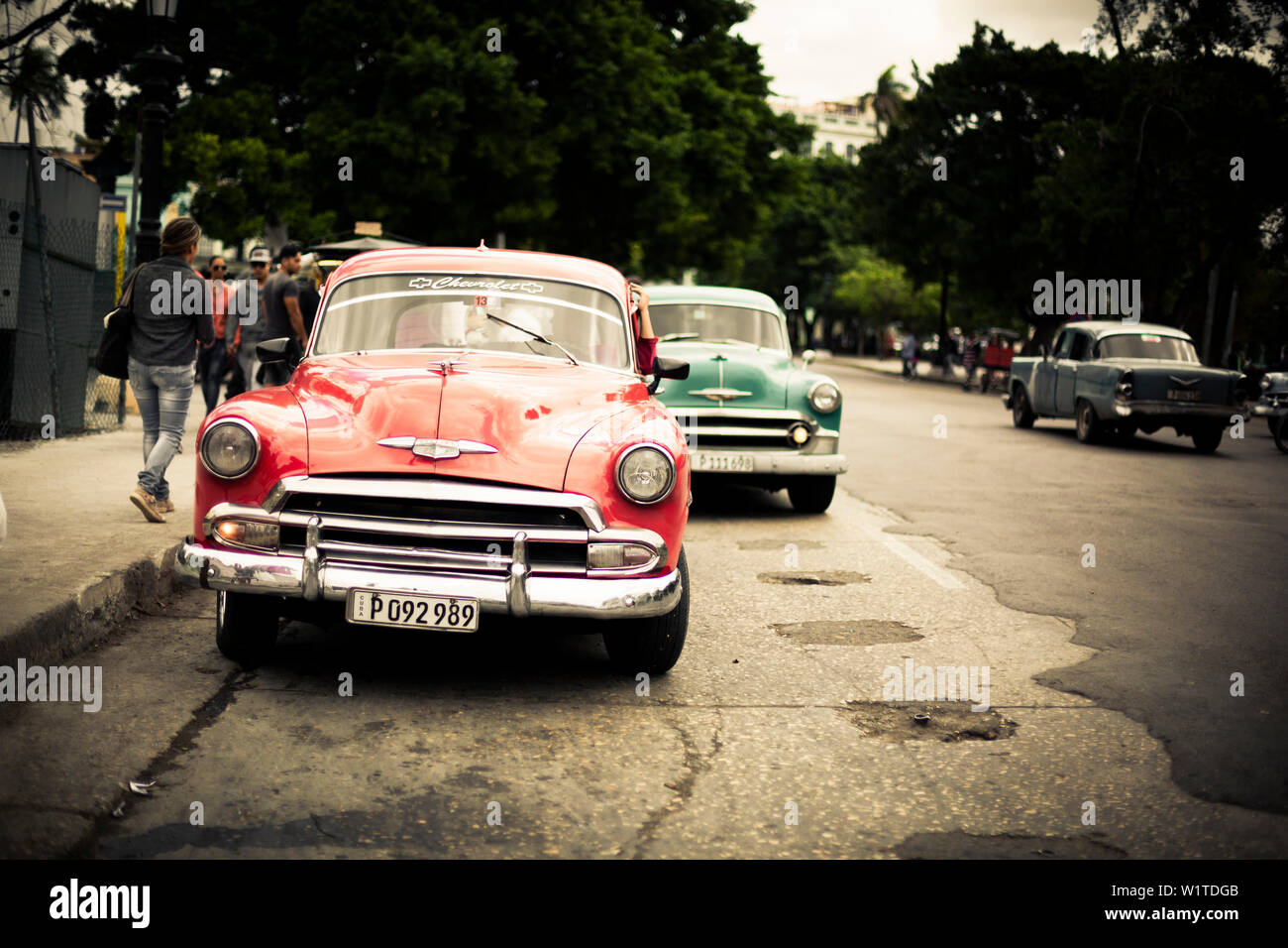 Oldtimer, Havanna, Kuba, Karibik, Lateinamerika, Nordamerika Stockfoto