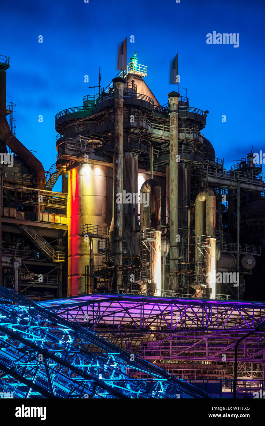 UNESCO-Weltkulturerbe Voelklinger Huette, ehemaligen Iron Works, Industriebau, Völklingen, Saarland, Deutschland Stockfoto