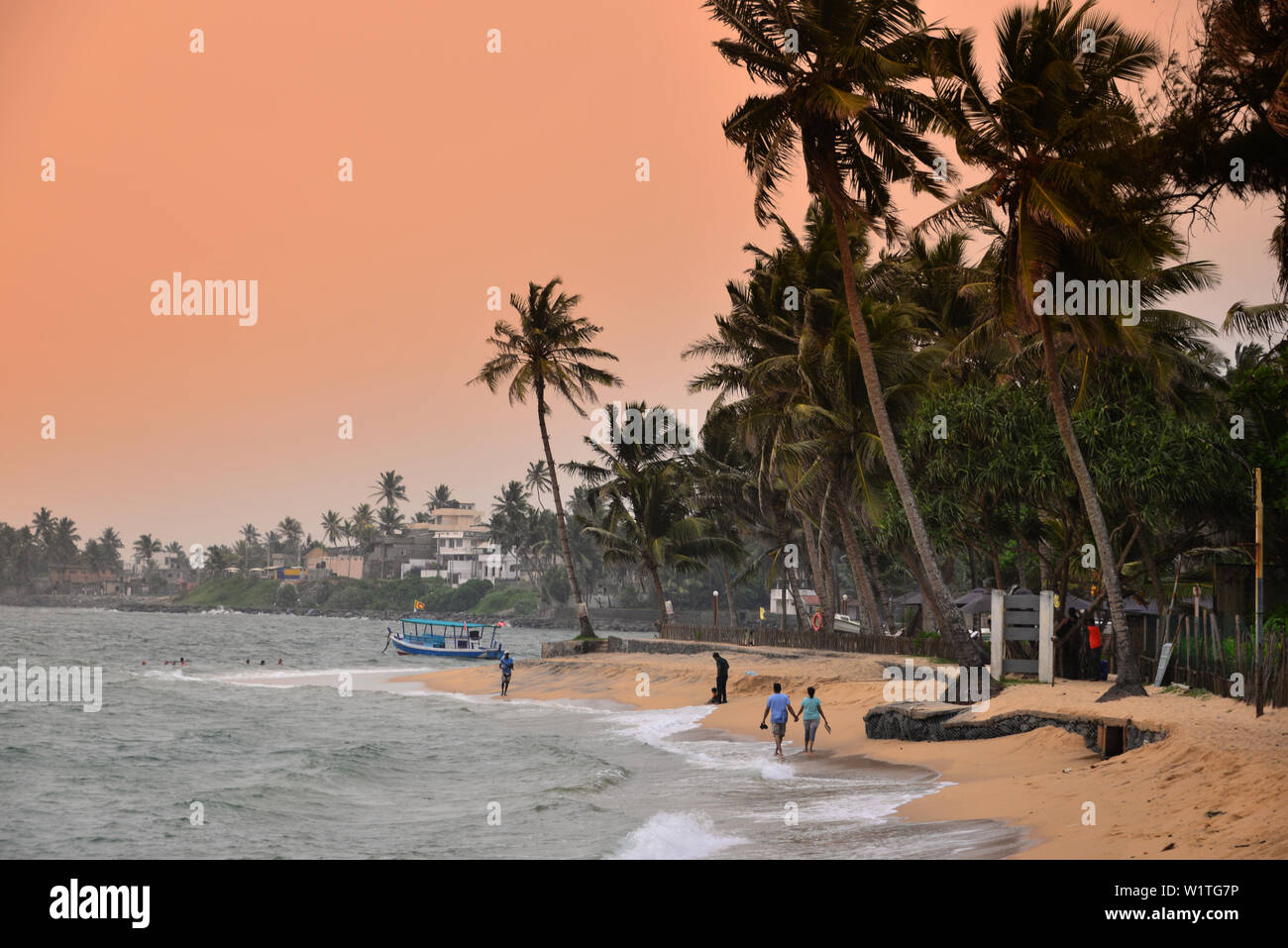 Strand in der Nähe von aluthgama Beruwela, Westcoast, Sri Lanka Stockfoto