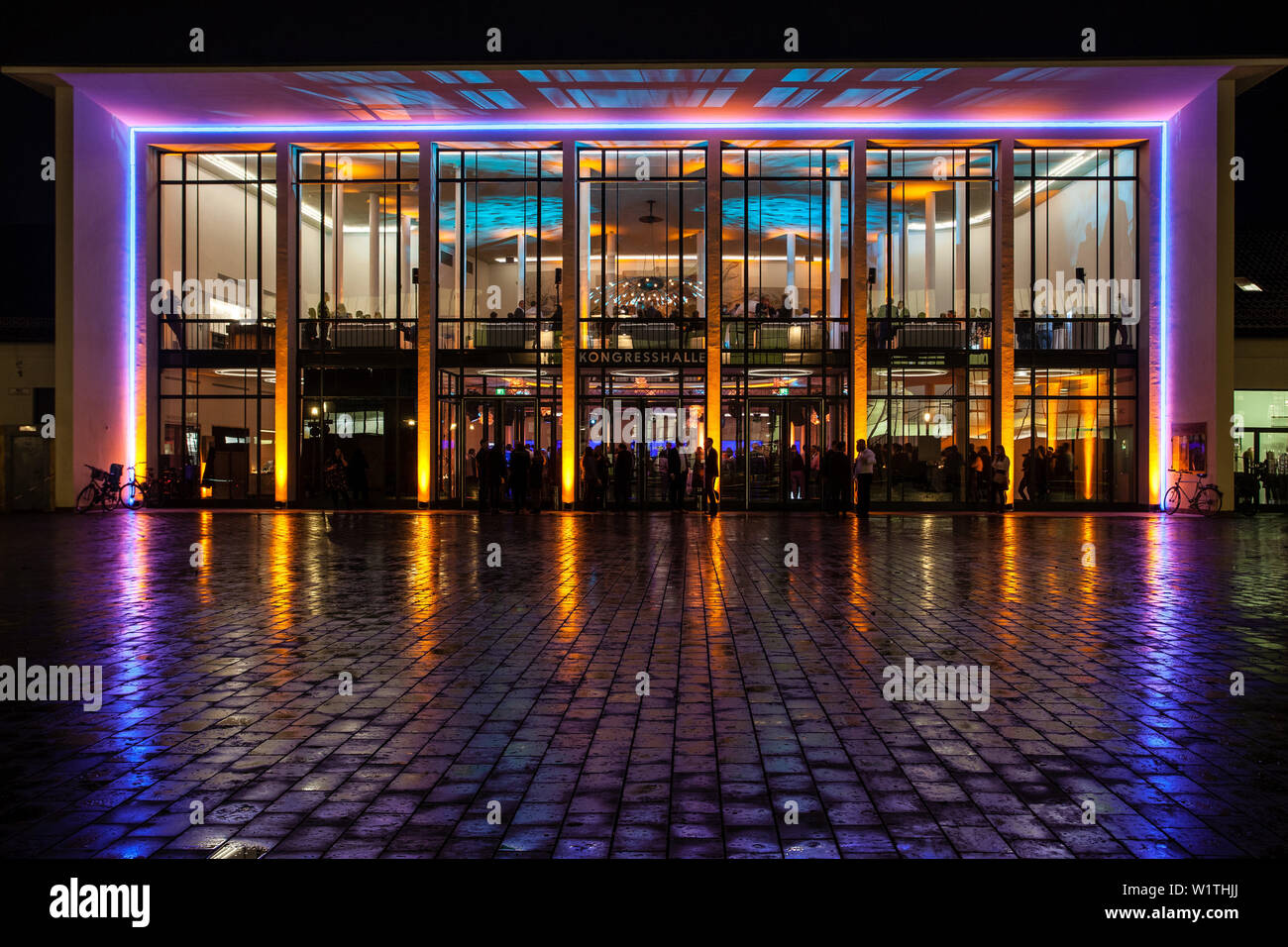 Alte Kongresshalle bei Nacht, München, Deutschland Stockfoto