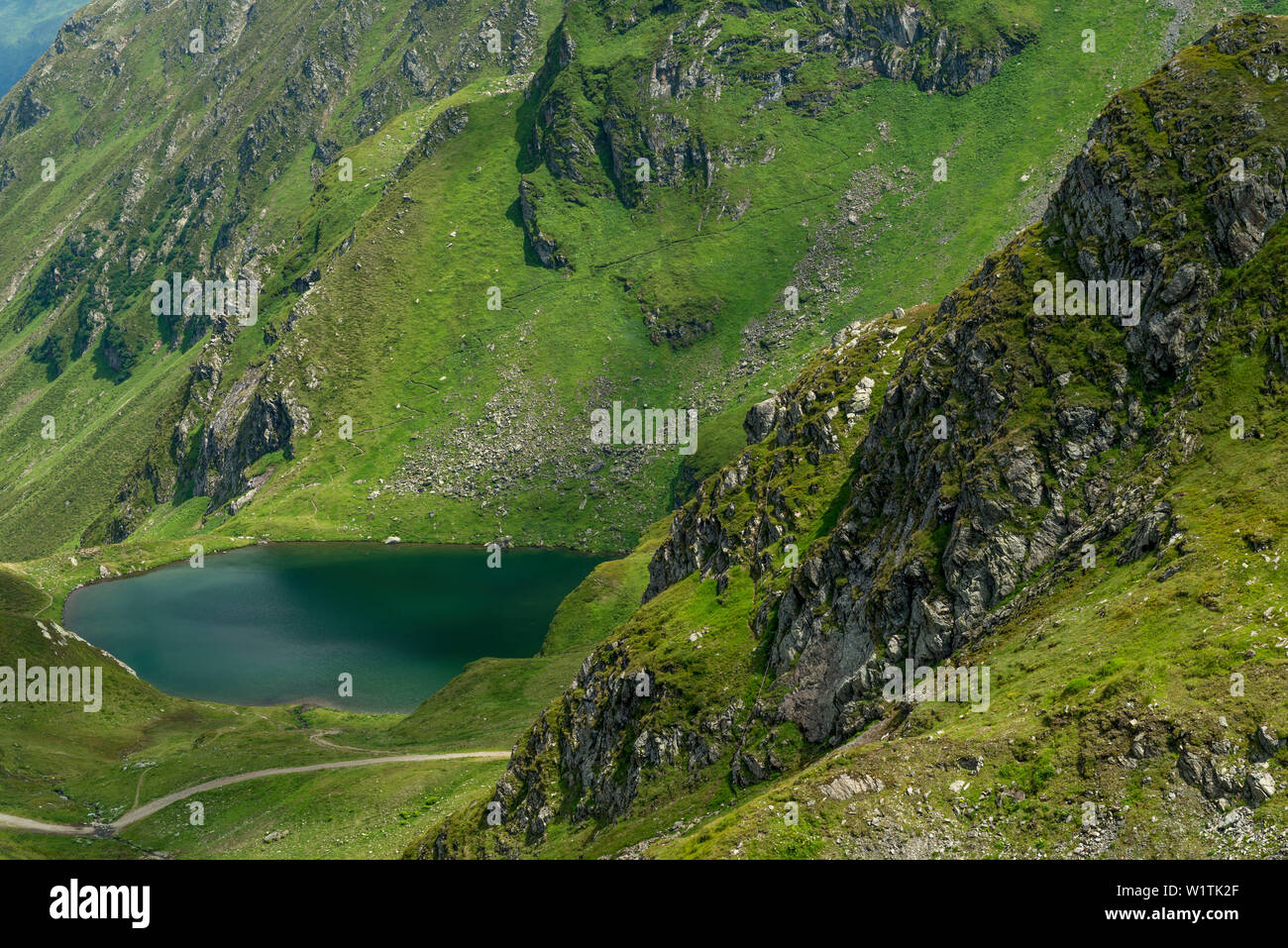 Schwarzsee, Mt. Hochjoch, Verwall, Montafon, Bludenz, Vorarlberg, Österreich, Europa Stockfoto
